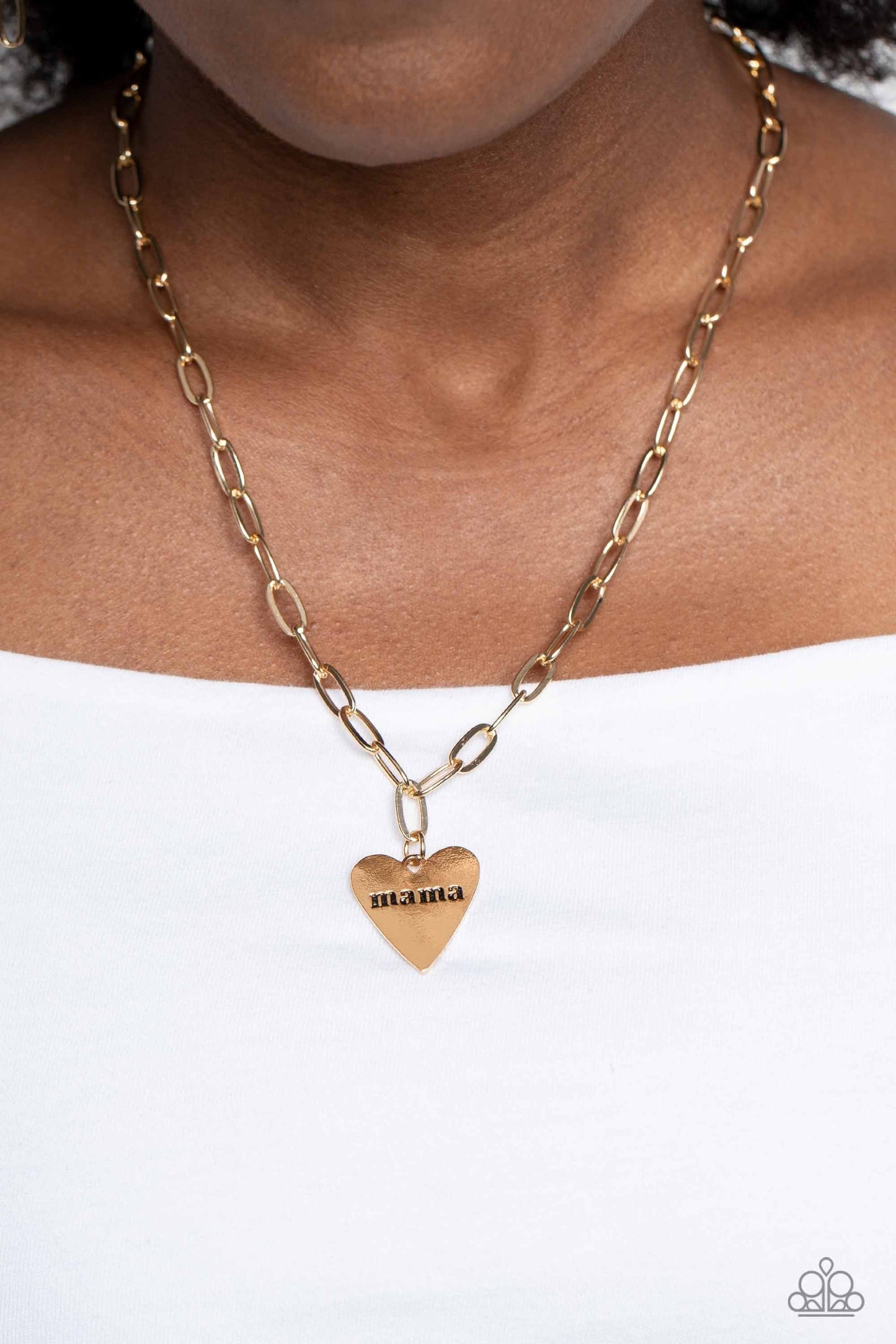 Mama Cant Buy You Love - Gold Heart Pendant Necklace - Paparazzi Accessories