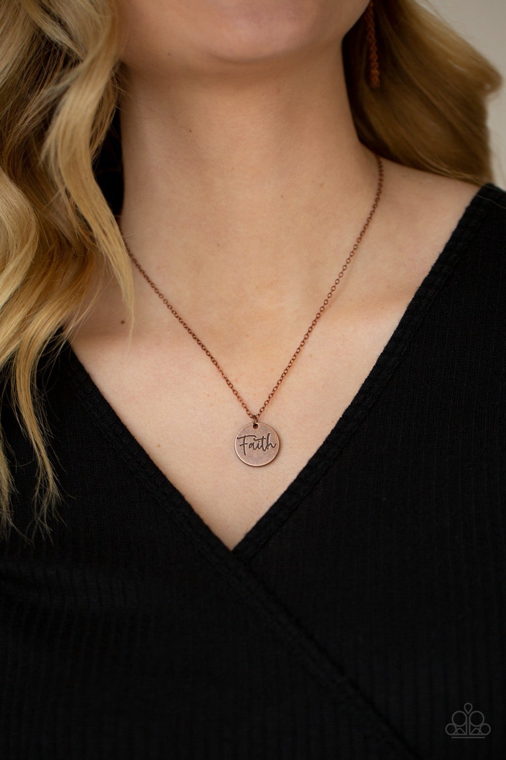 Choose Faith - Copper - Pendant Necklace - Paparazzi Accessories