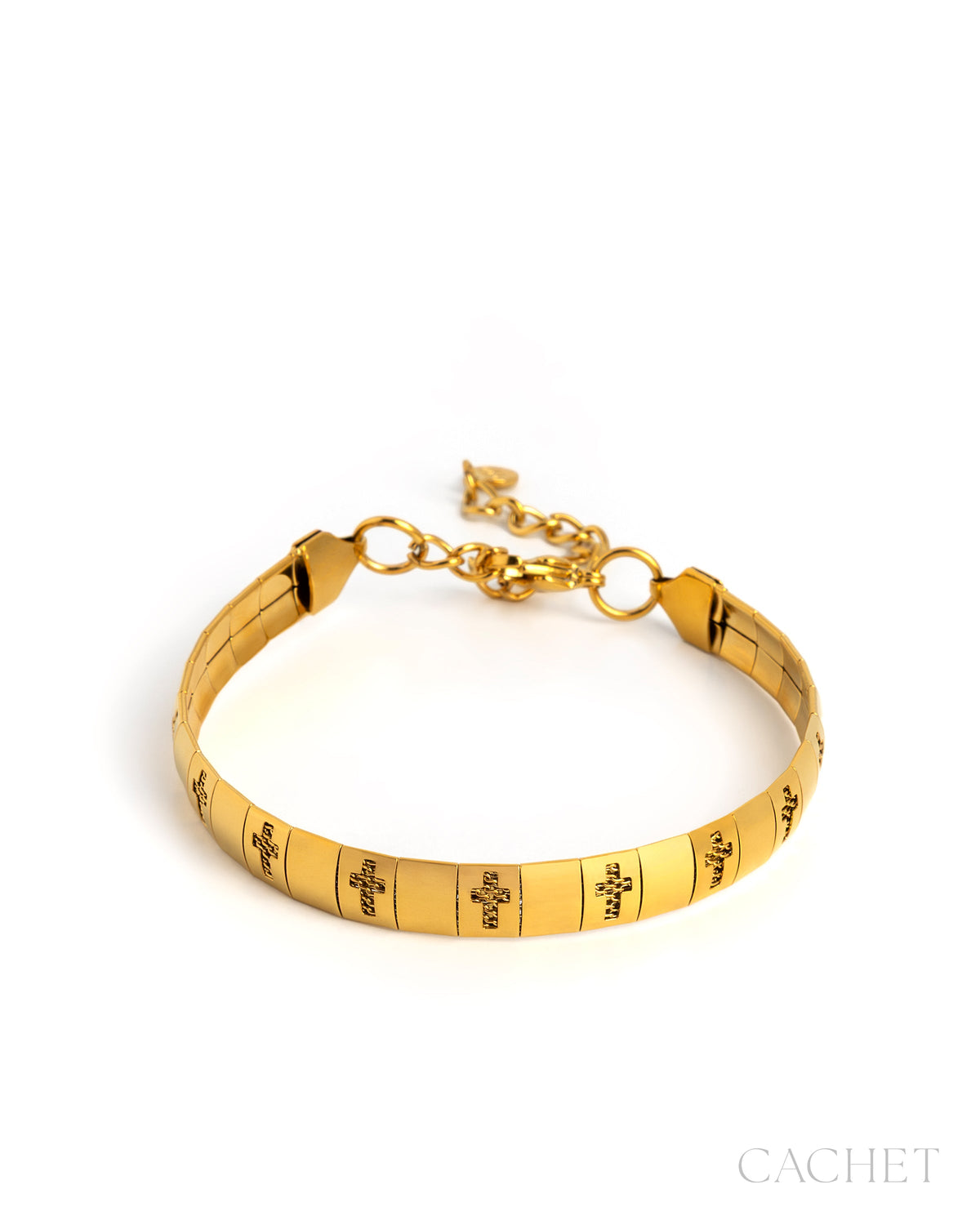 Prévenances - 18K Gold-Plated Cross Inspirational/Religious Bracelet - CACHET by Paparazzi - 2026 Diamond Trip Exclusive