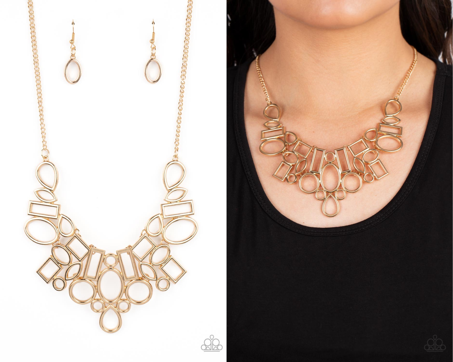 Geometric Grit - Gold Necklace - Paparazzi Accessories