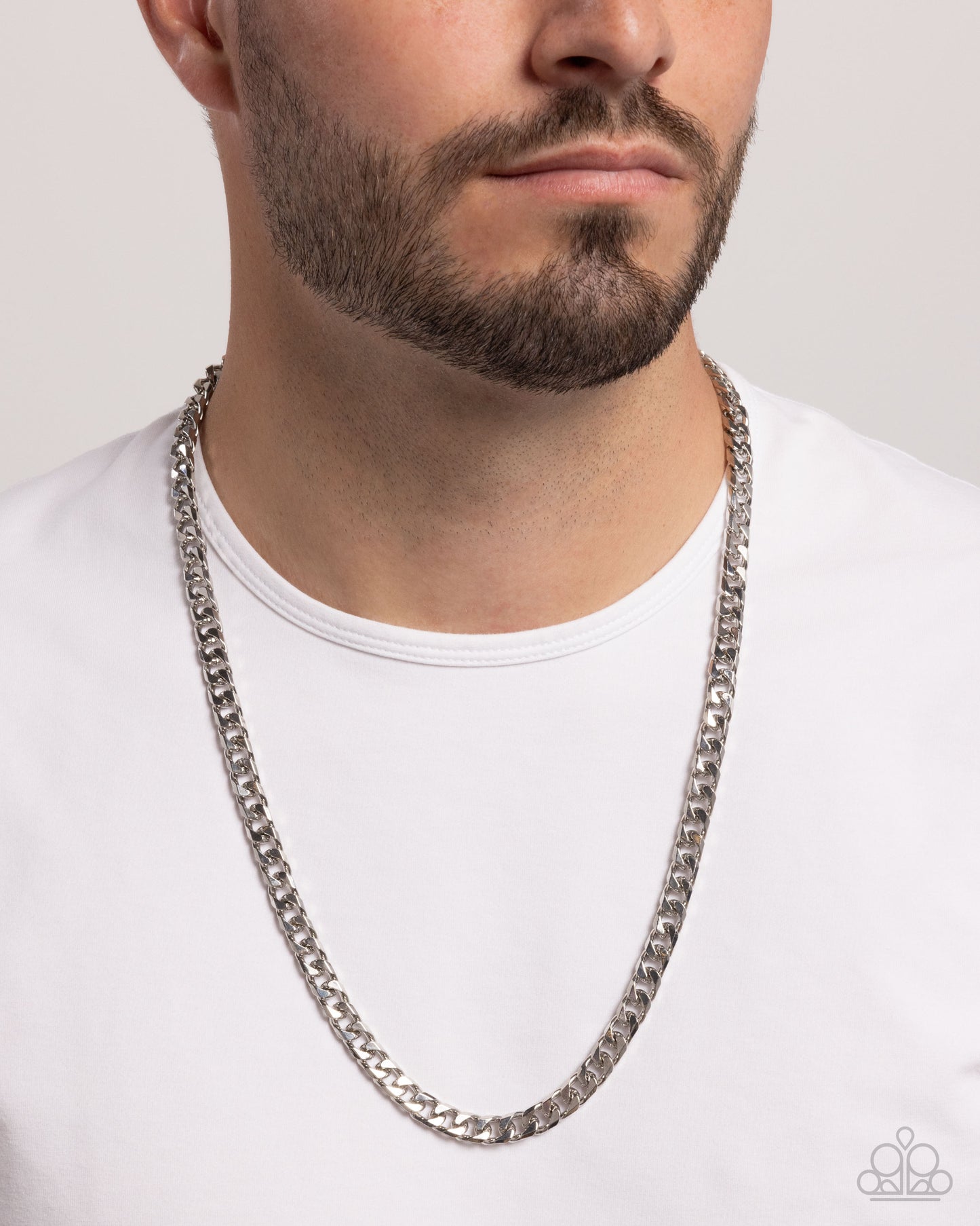 The Game CHAIN-ger - Silver Curb Link Urban Chain Necklace - Paparazzi Accessories