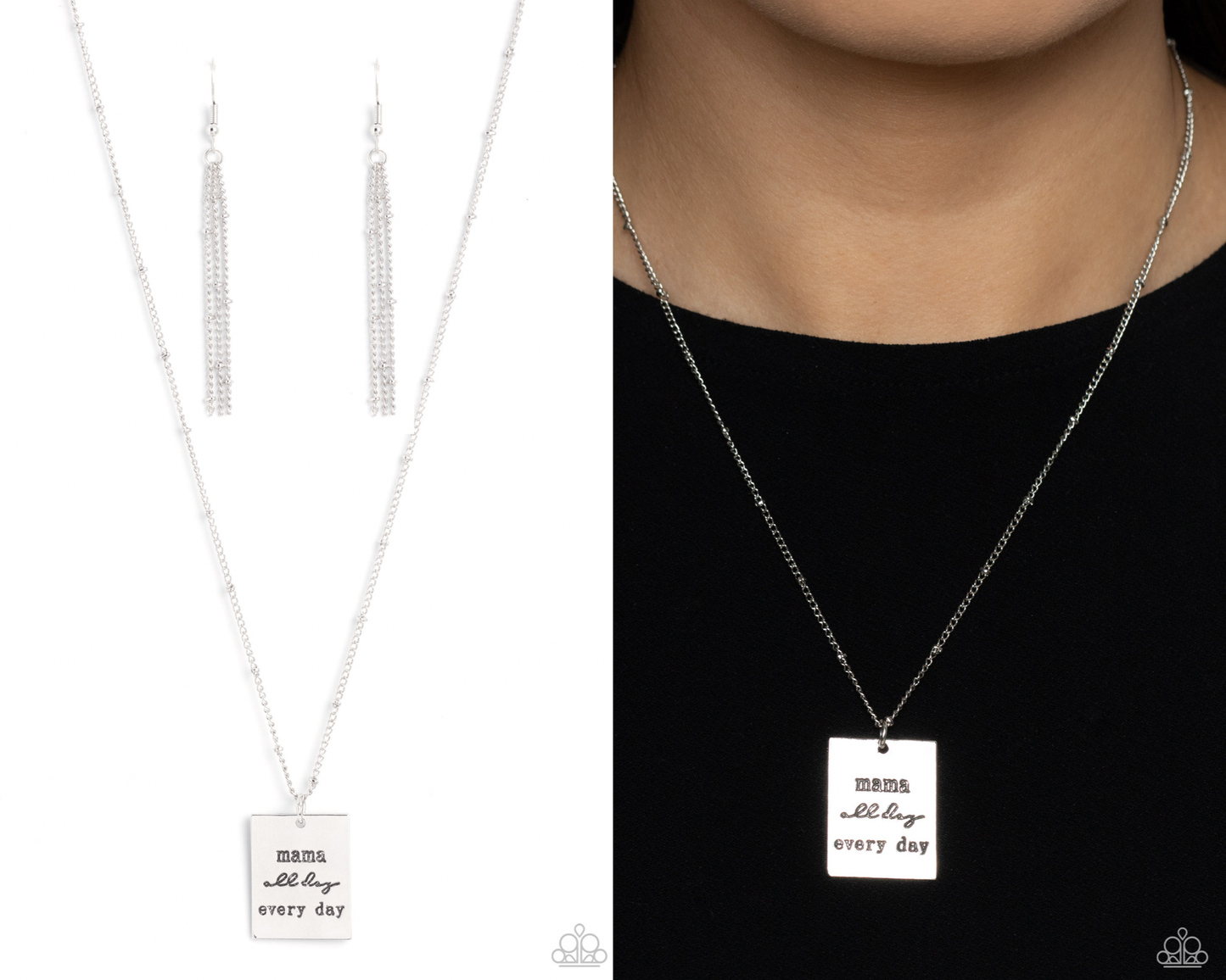 Mama MVP - Silver Pendant Necklace - Paparazzi Accessories