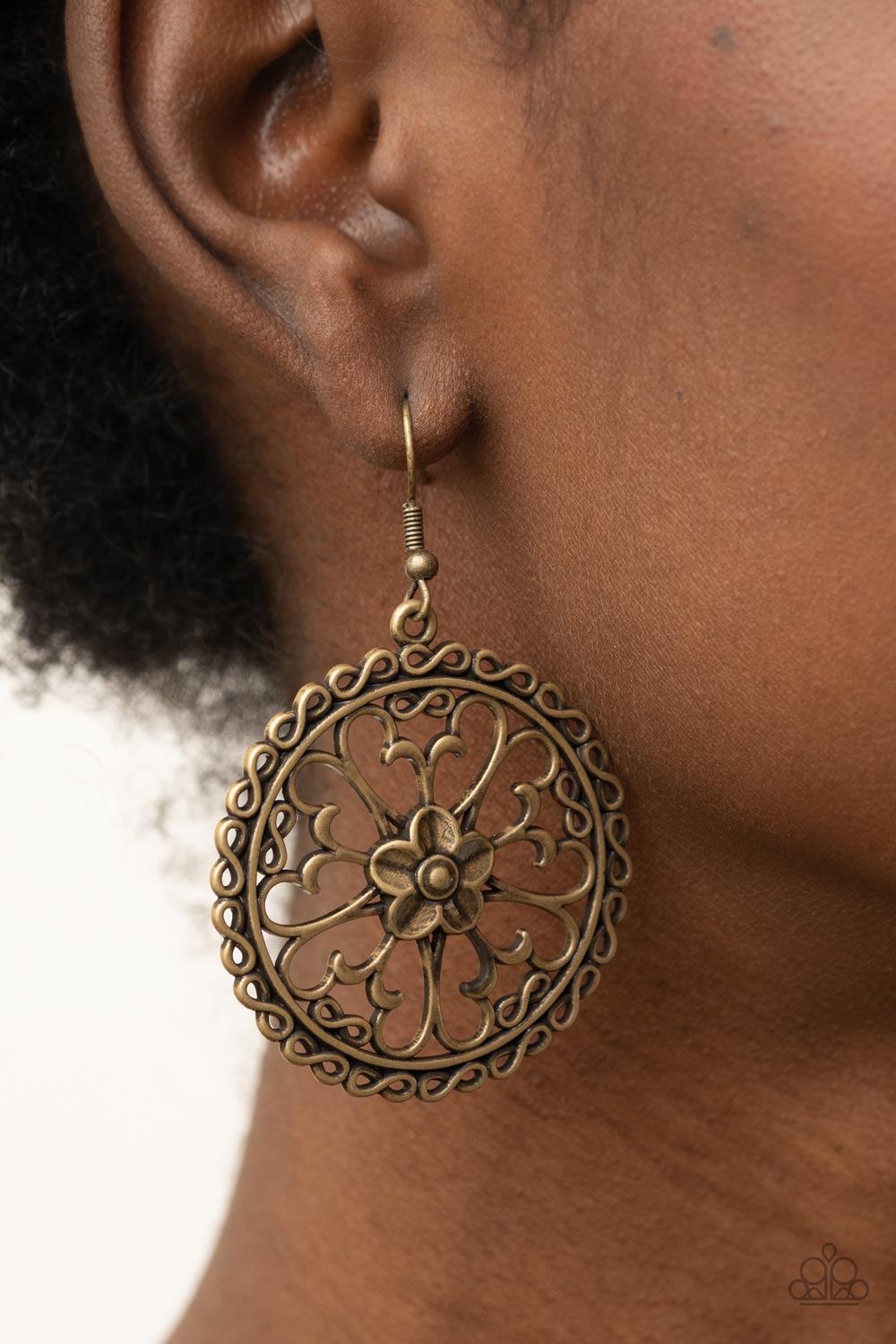 Floral Fortunes - Brass Fishhook Earrings - Paparazzi Accessories