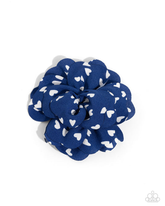 Cupids Garden - Blue Flower Hair Clip - Paparazzi Accessories