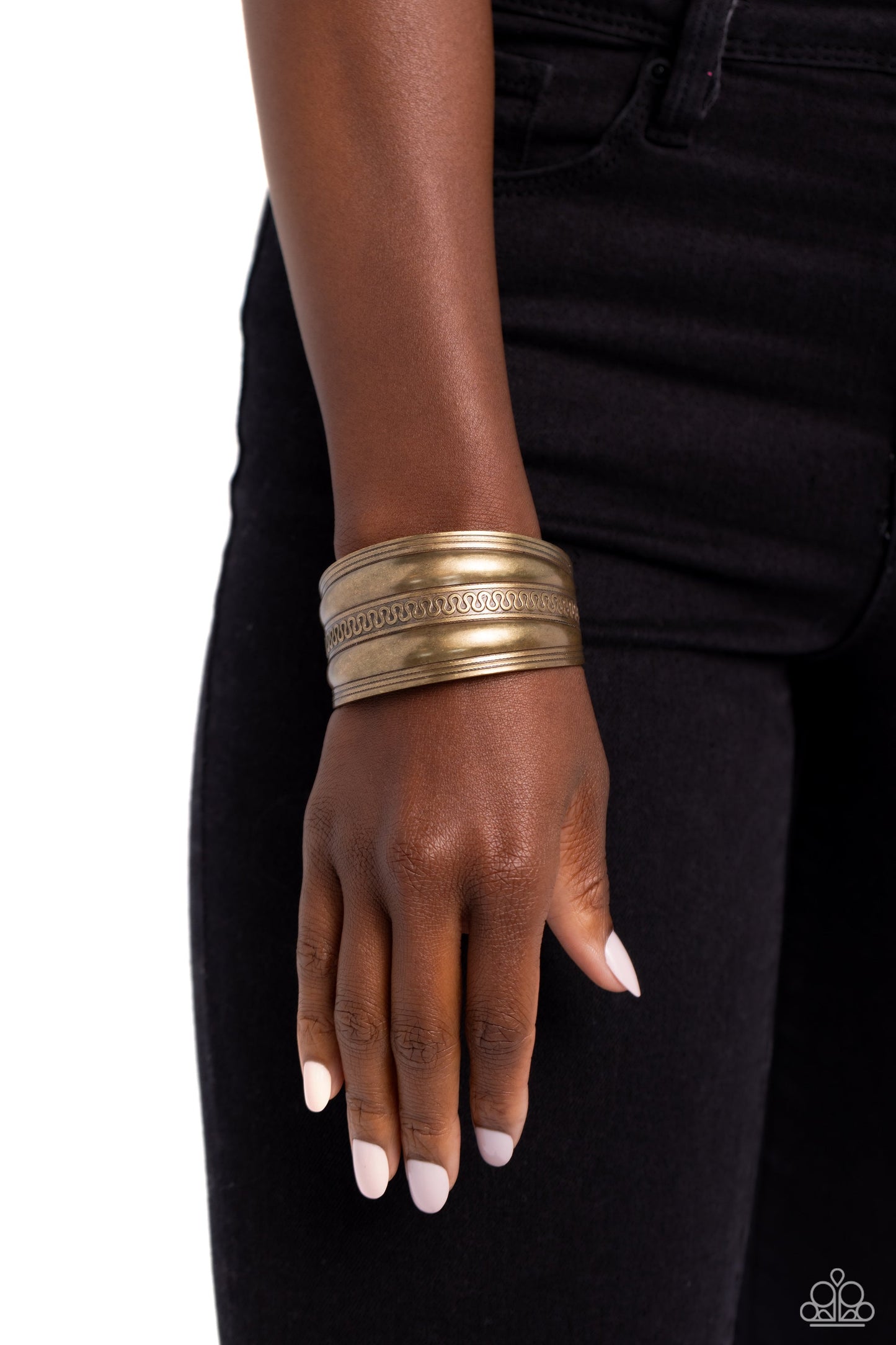 Egyptian Essence - Brass Cuff Bracelet - Paparazzi Accessories
