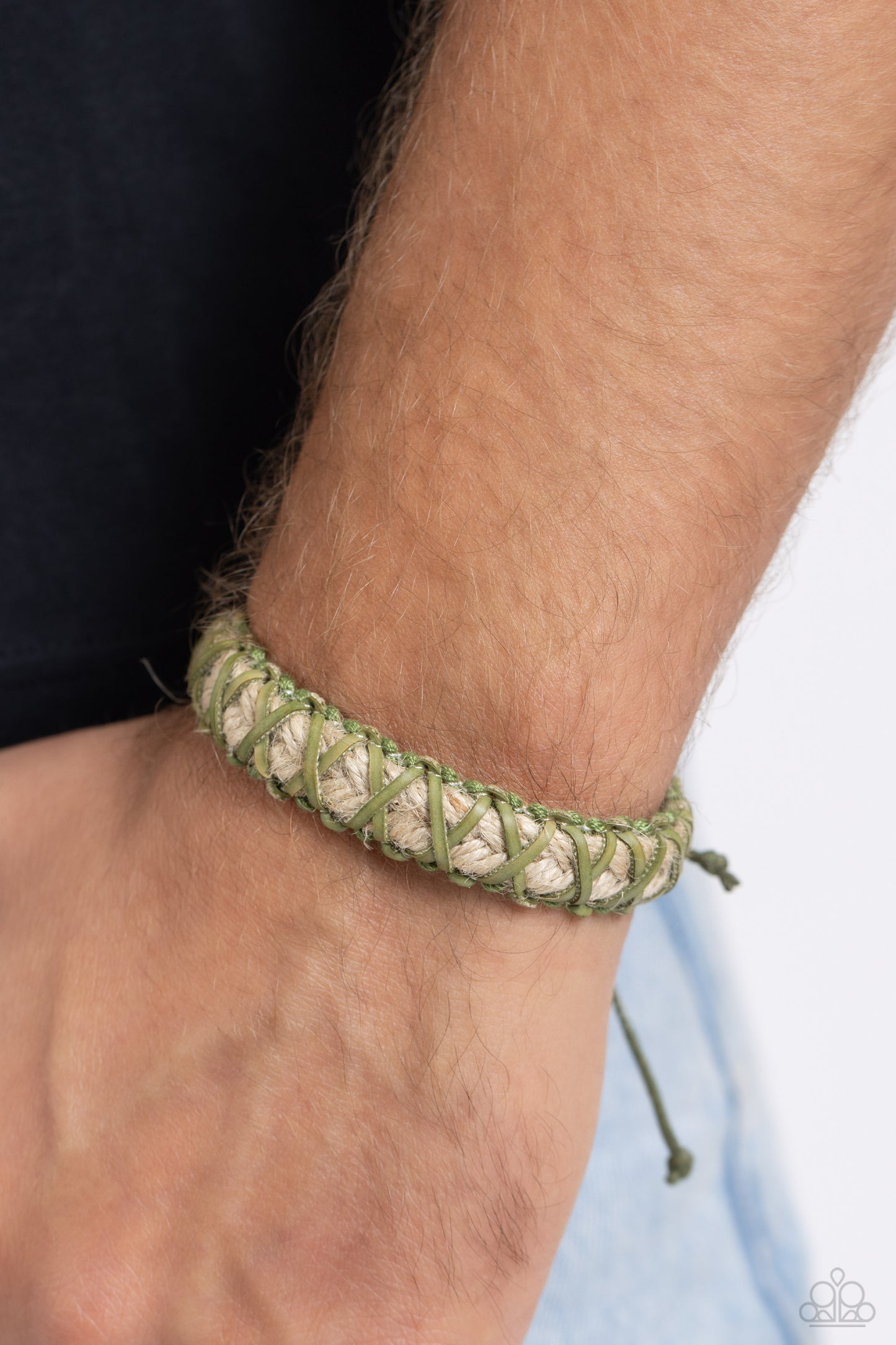 One Hit WANDERER - Green Sliding Knot Closure Urban Bracelet - Paparazzi Accessories