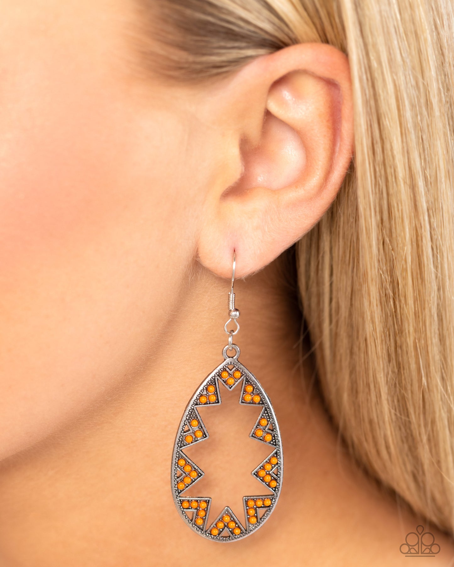 Wildly Wonderous - Orange Fishhook Earrings - Paparazzi Accessories