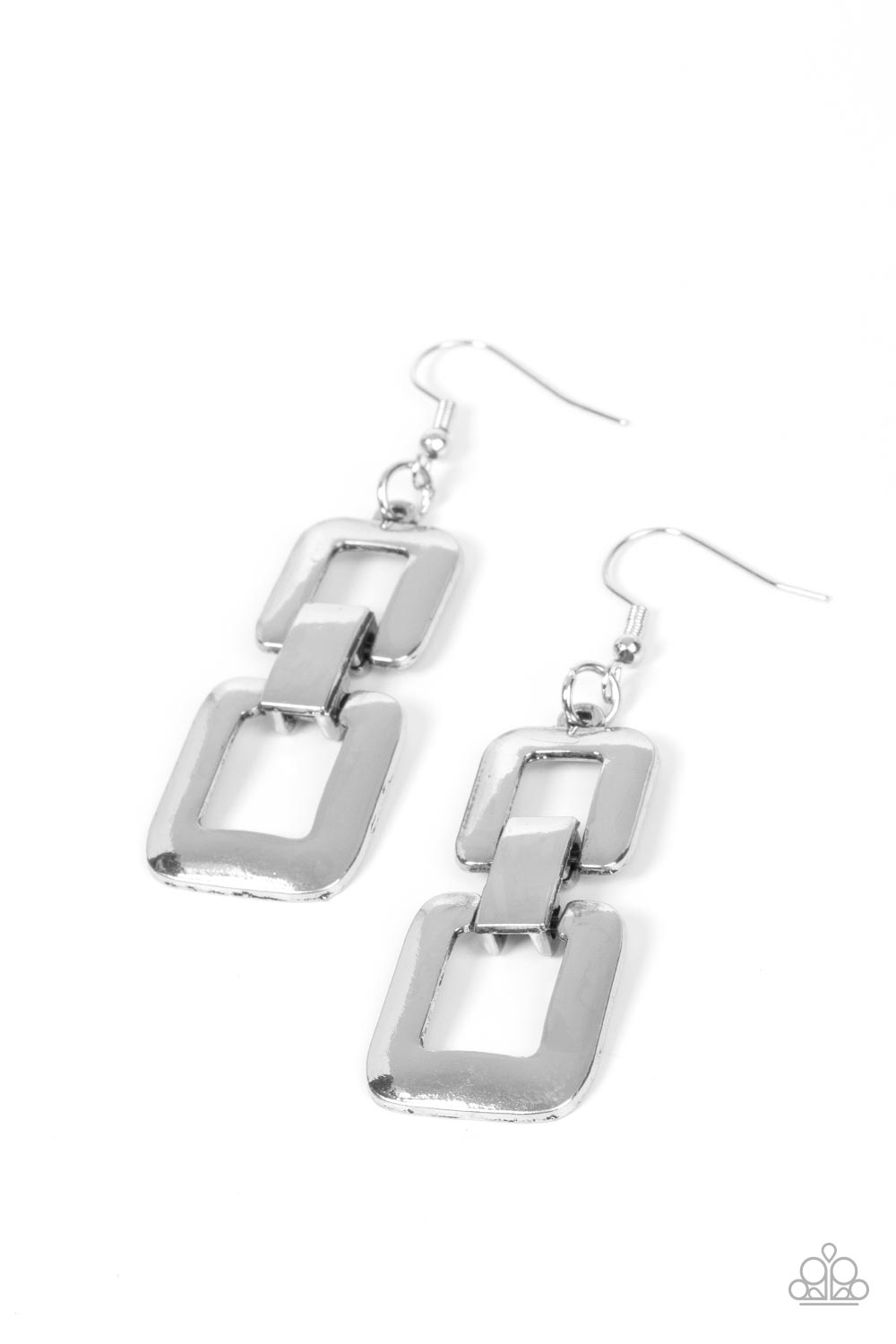 Public Square - Silver Fishhook Earrings - Paparazzi Accessories