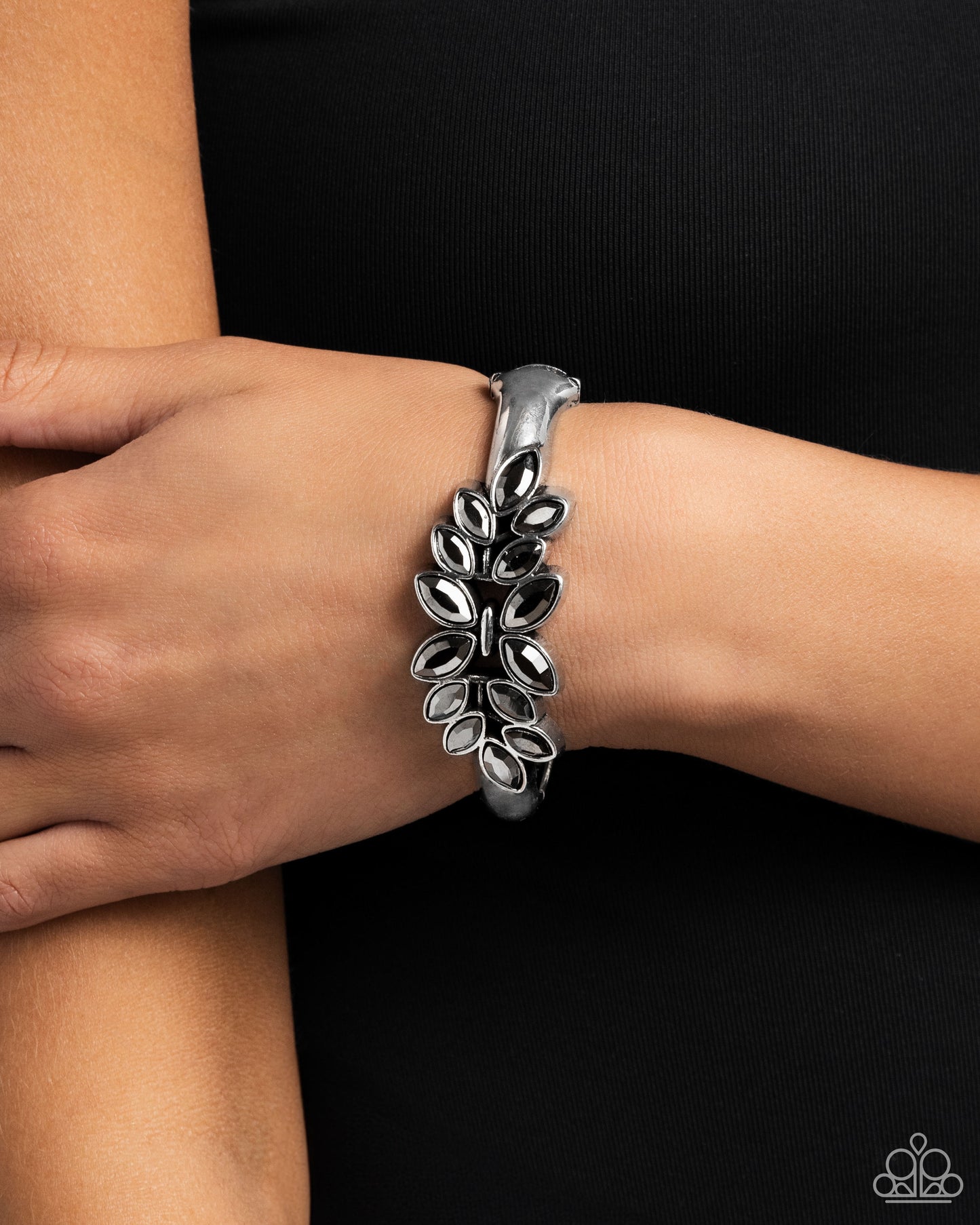 Glamorously Garnished - Silver Hinge Bracelet - Paparazzi Accessories