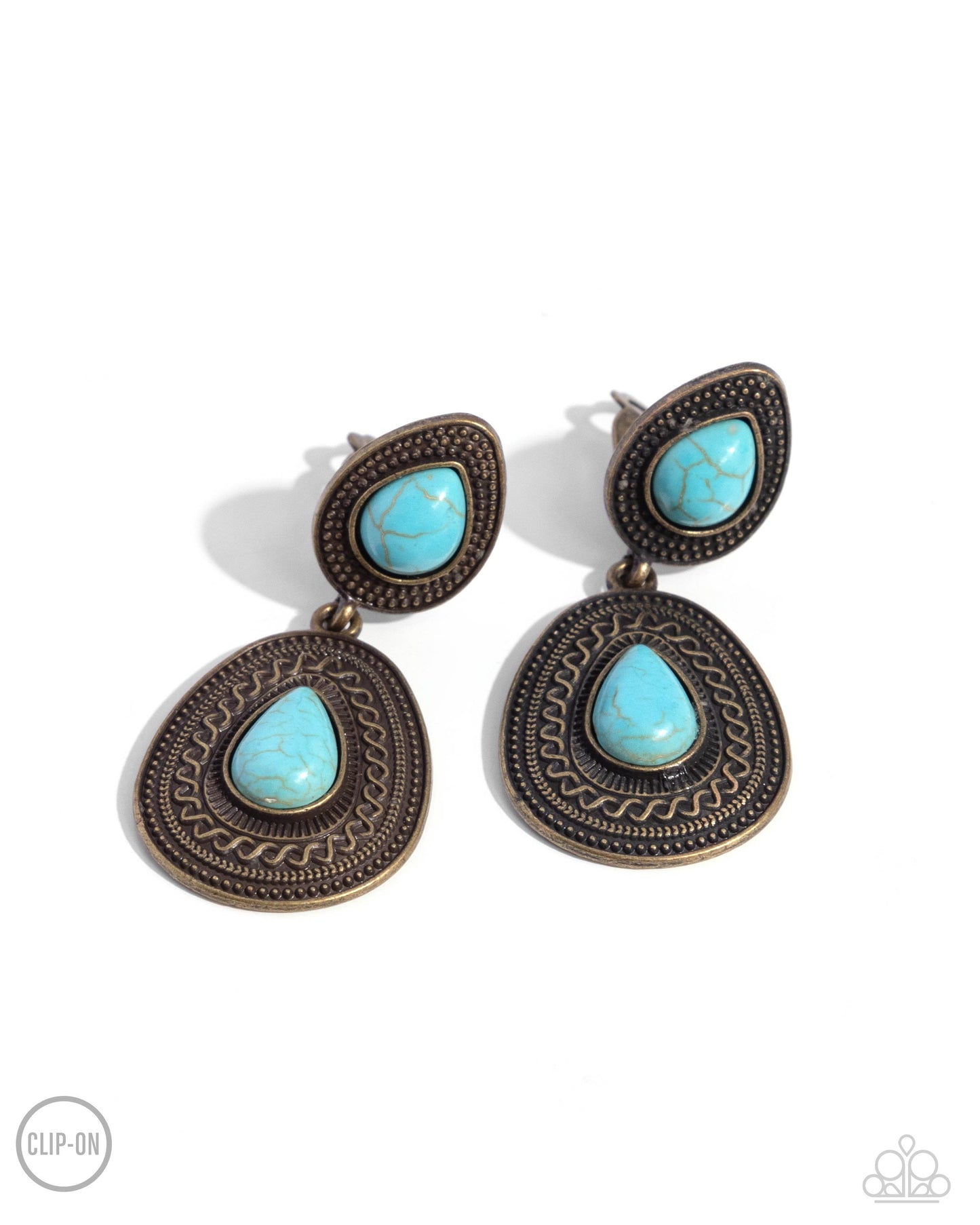 Country Soul - Brass Clip-on Earrings - Paparazzi Accessories
