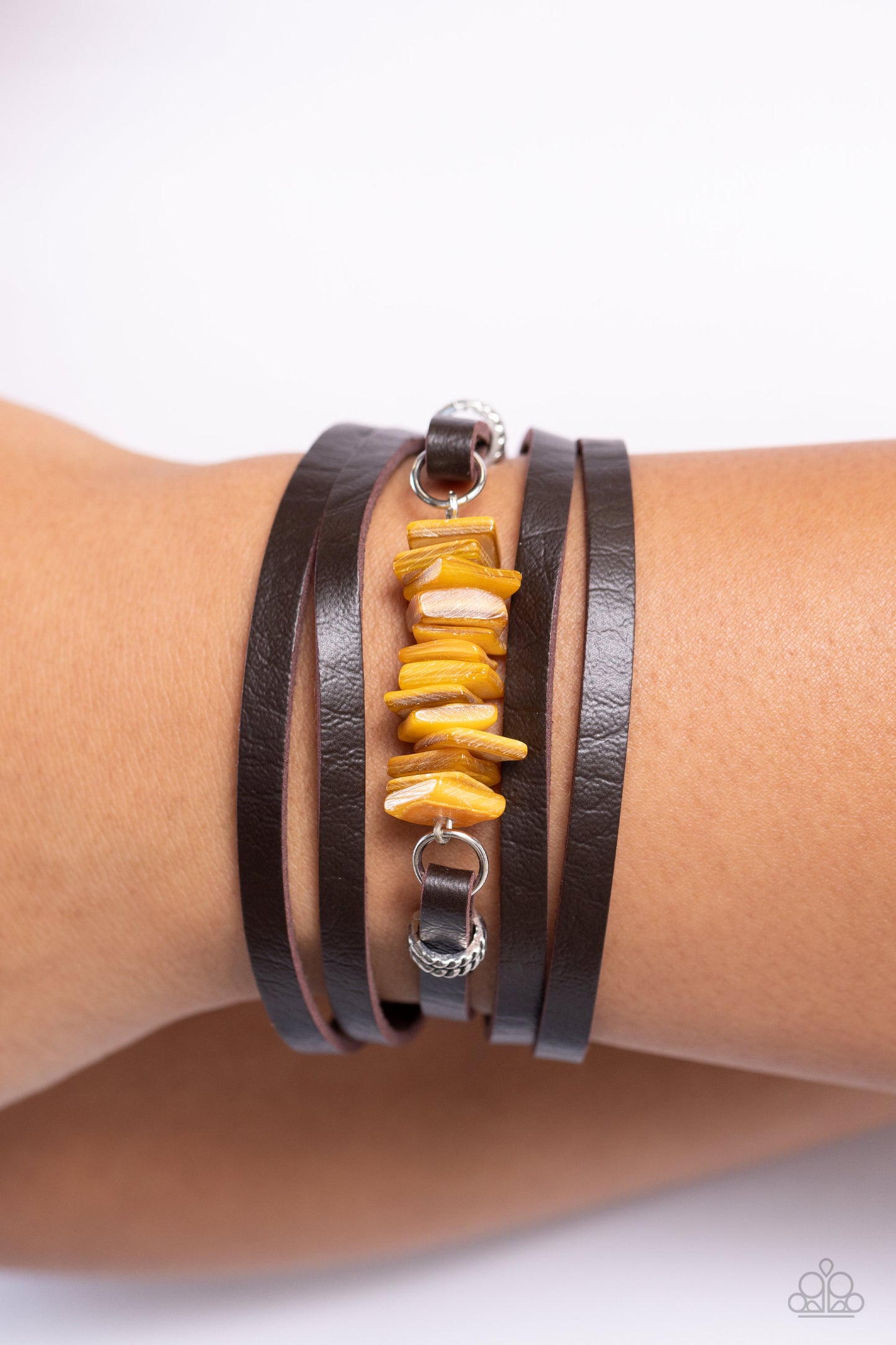 Tropical Trek - Yellow Wrap Bracelet - Paparazzi Accessories