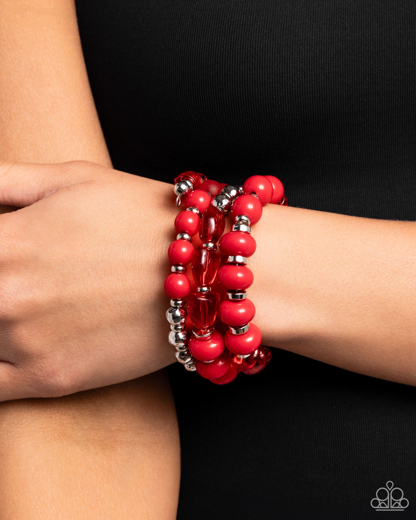 Colorful Charade - Red Coil Bracelet - Paparazzi Accessories