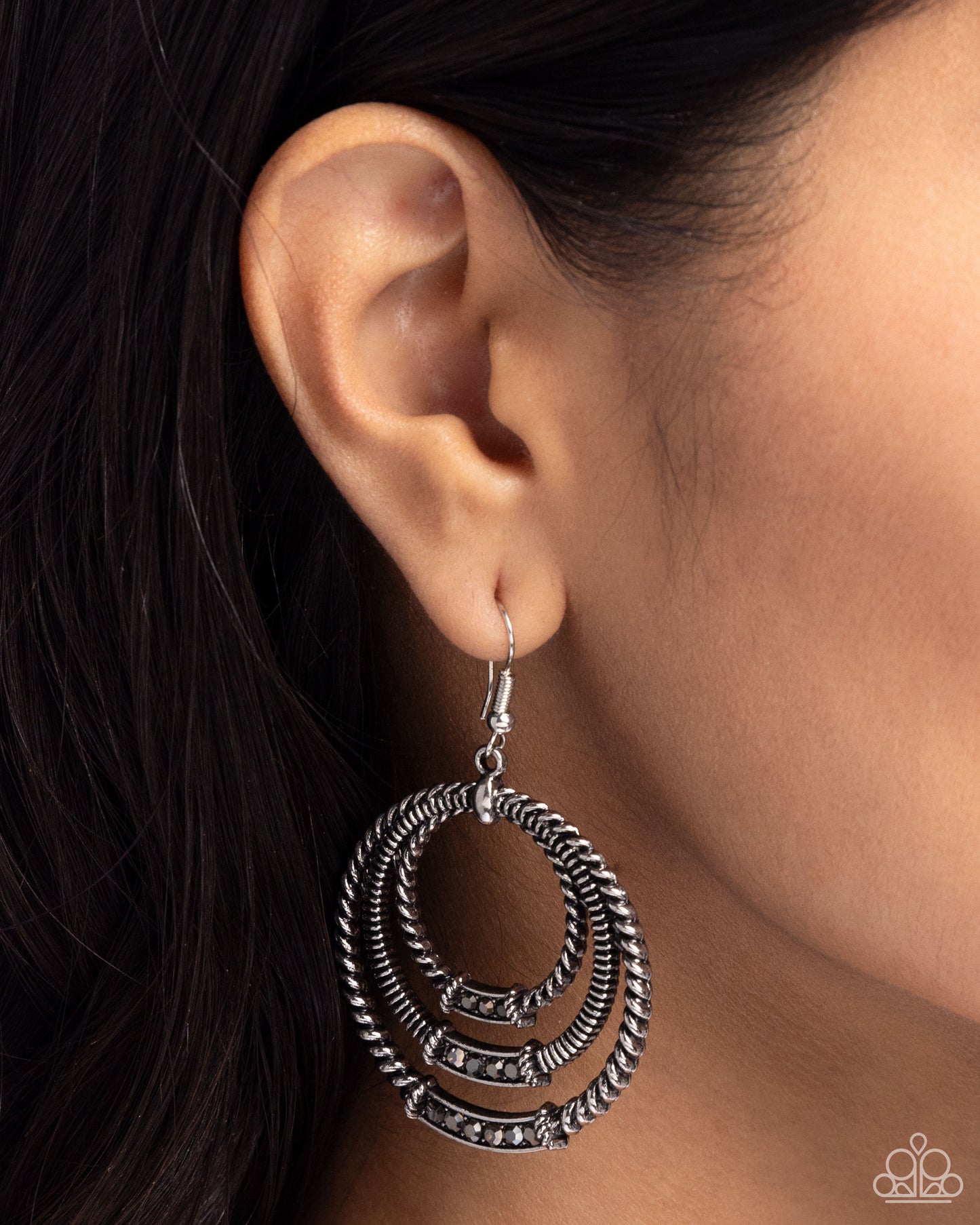 Contemporary Culture - Silver Fishhook Earrings - Paparazzi Accessories