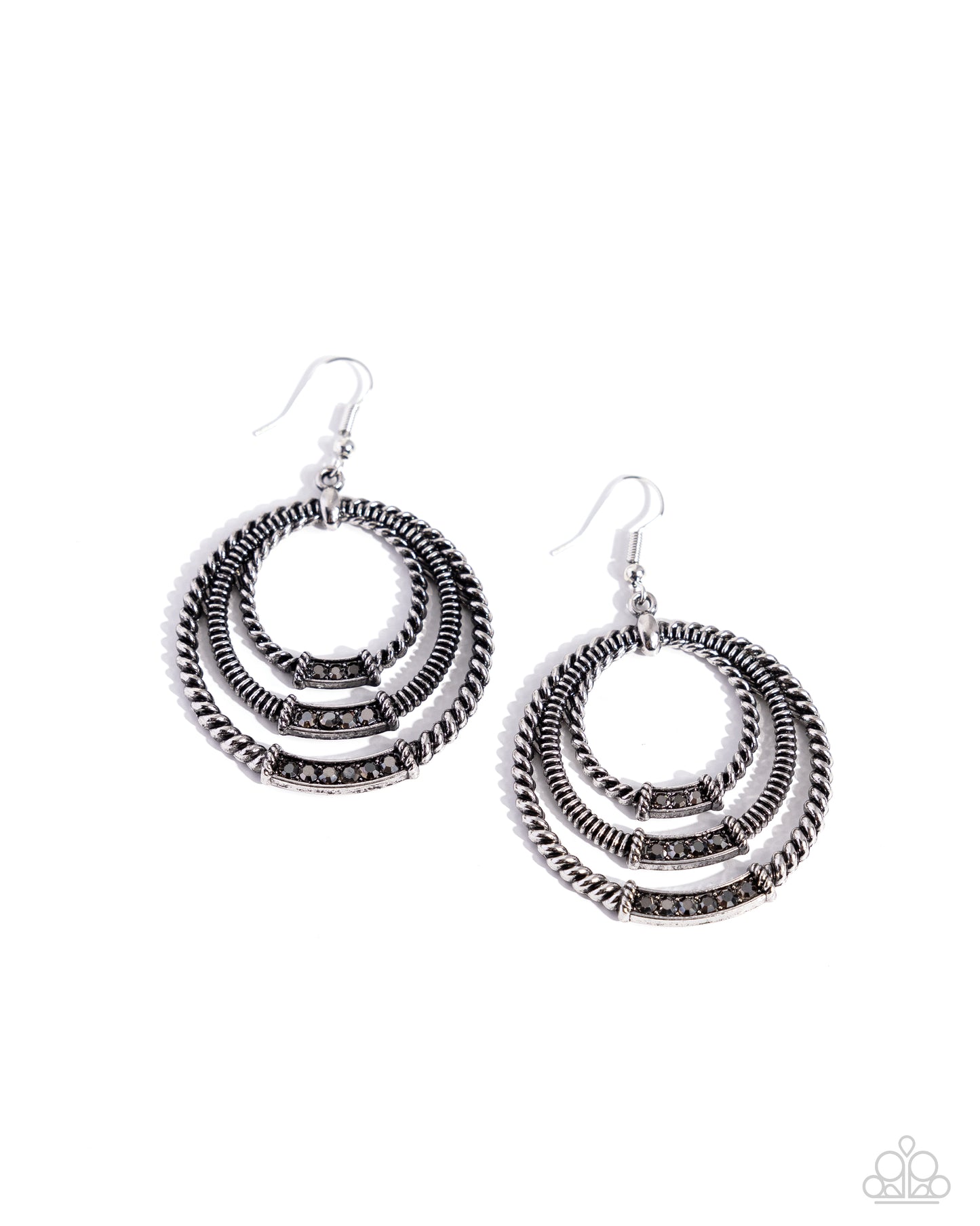 Contemporary Culture - Silver Fishhook Earrings - Paparazzi Accessories