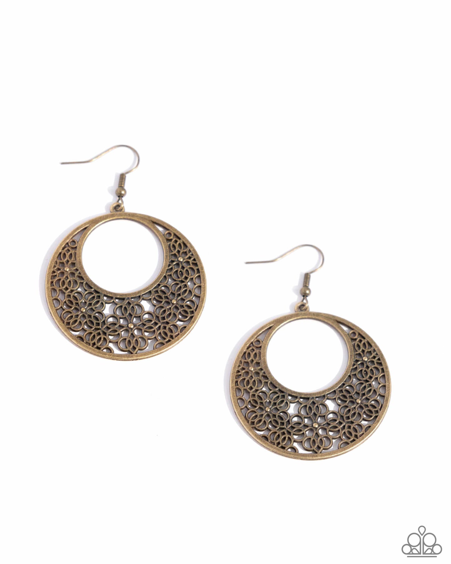 Mandala Paradise - Brass Fish Hook Back Earrings - Paparazzi Accessories