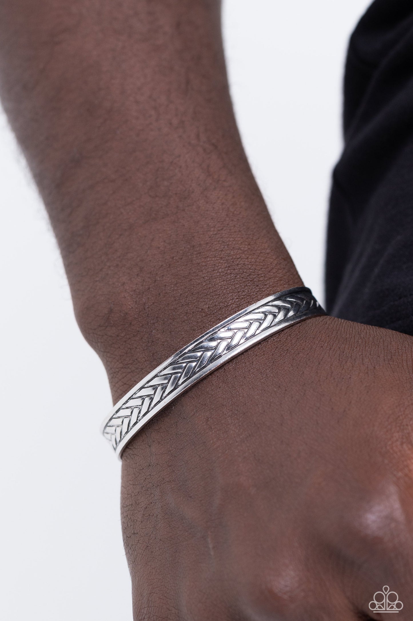 Terra Tread - Silver Urban Cuff Bracelet - Paparazzi Accessories