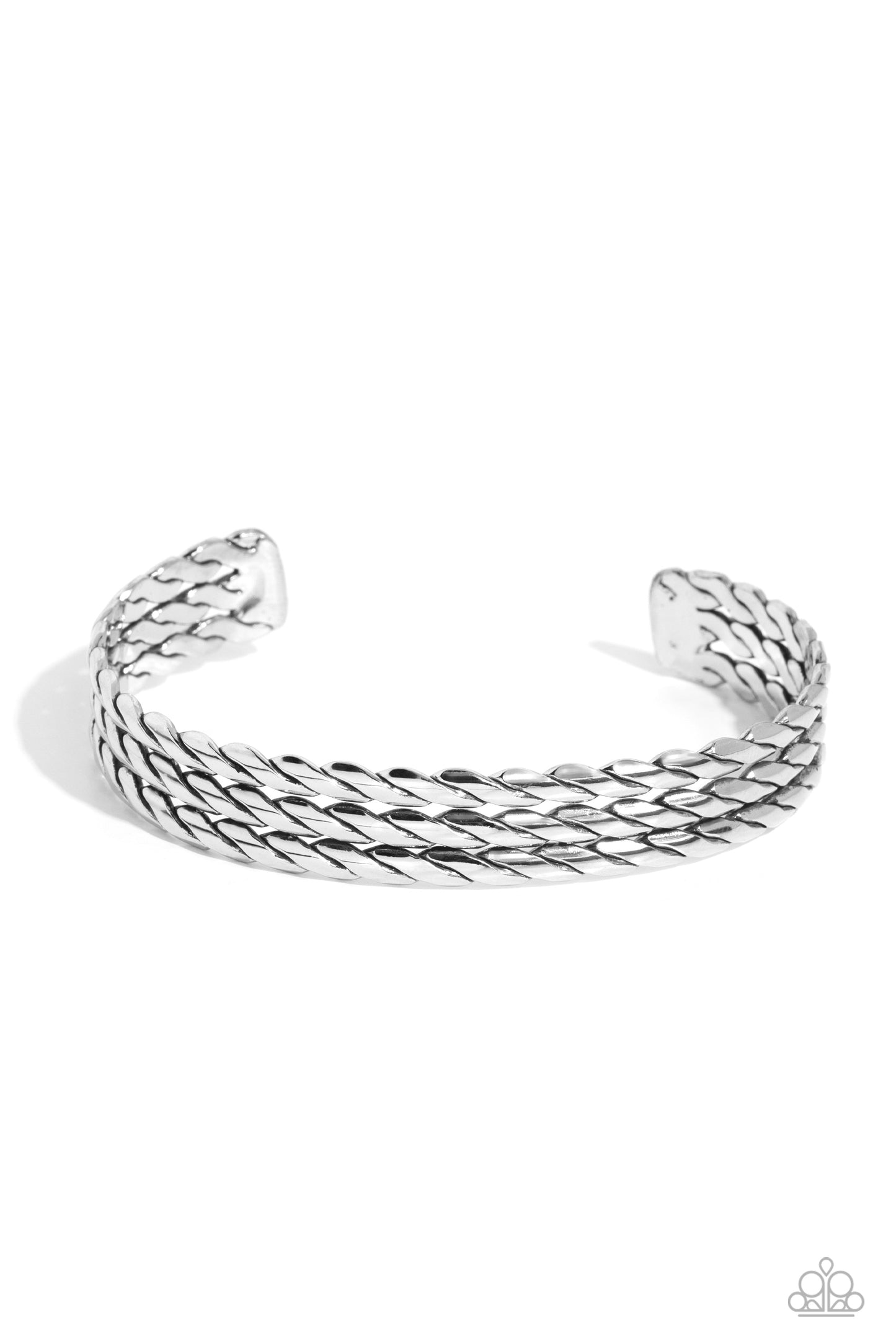 Come to Grips - Silver Urban Cuff Bracelet - Paparazzi Accessories