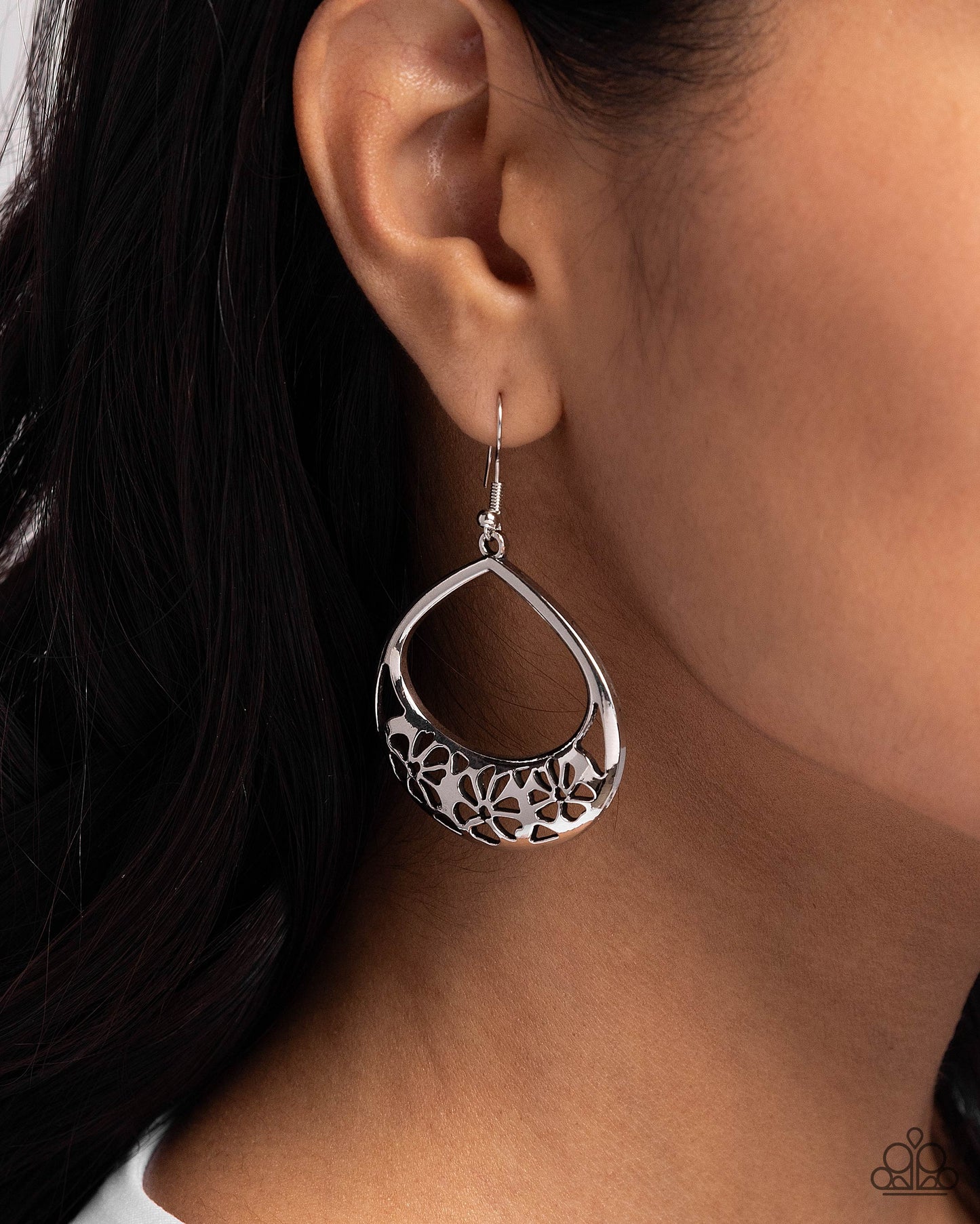 Island Ambrosia - Silver Fishhook Earrings - Paparazzi Accessories