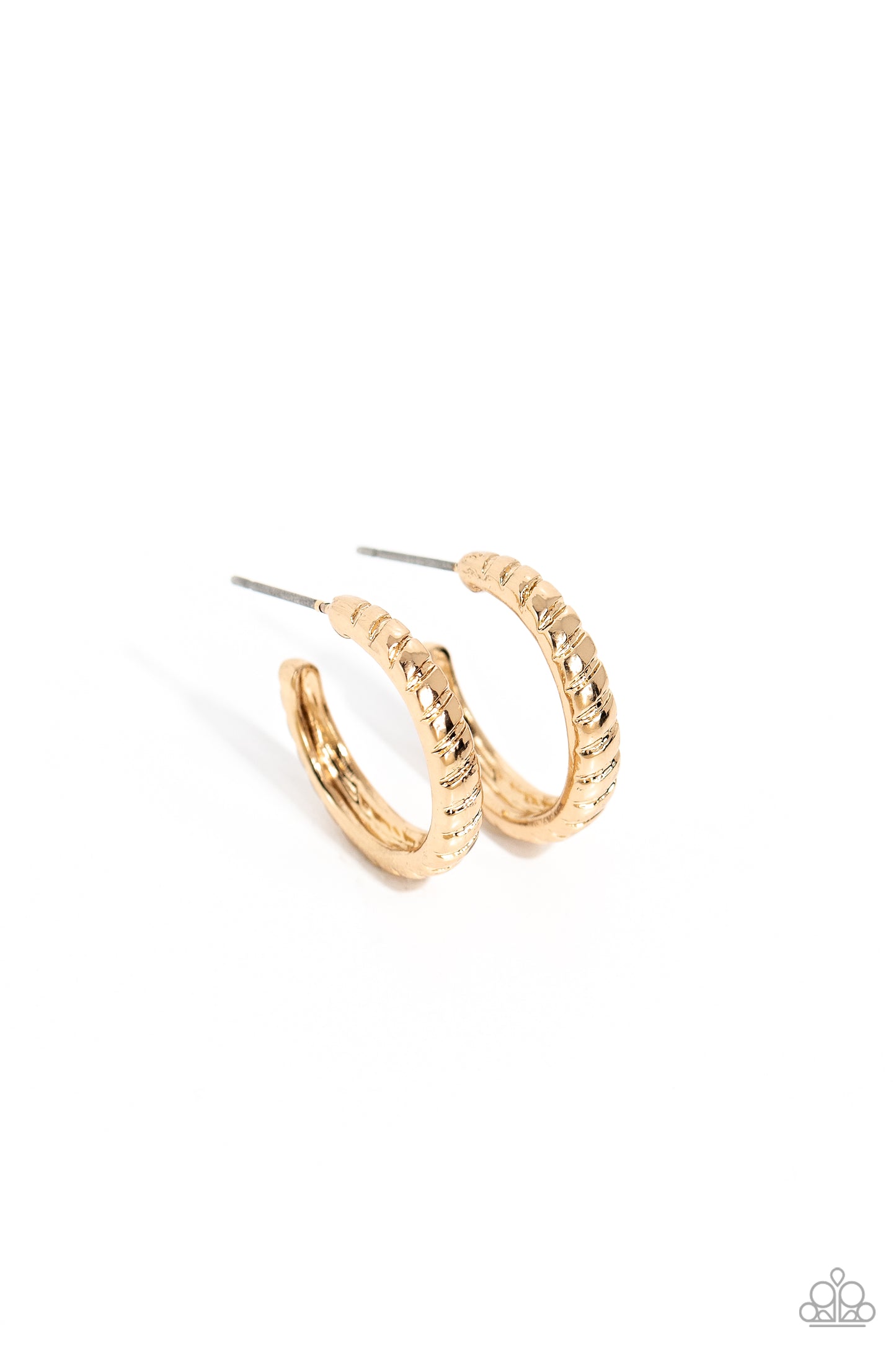 Curvy Charisma - Gold Hoop Post Back Earrings - Paparazzi Accessories