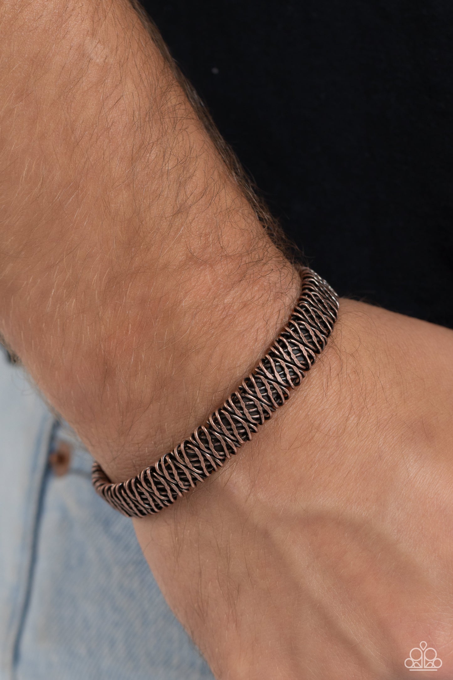 Braided Bounty - Copper Cuff Urban Bracelet - Paparazzi Accessories