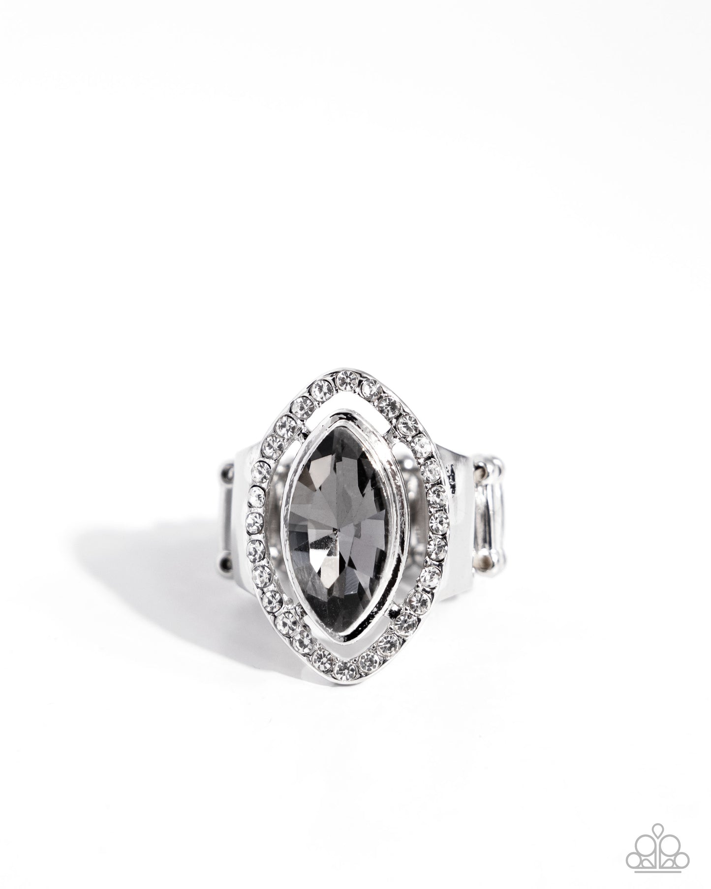 Marquise Majesty - Silver Smoky Gem Ring - Paparazzi Accessories