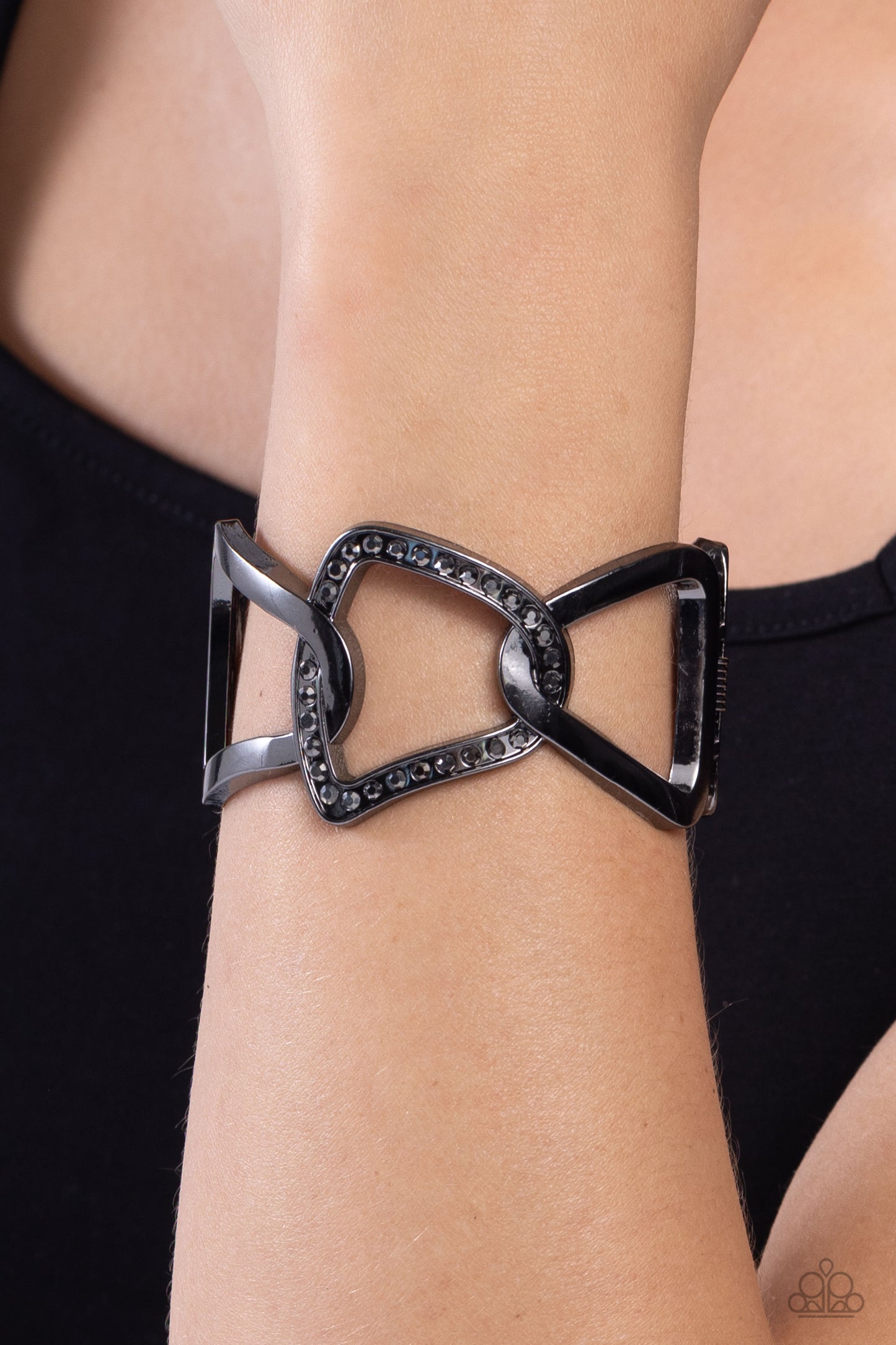 Alternative Attitude - Black Gunmetal Hinge Bracelet - Paparazzi Accessories