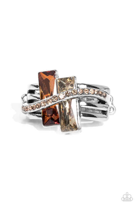 Dueling Difference - Brown Ring - Paparazzi Accessories