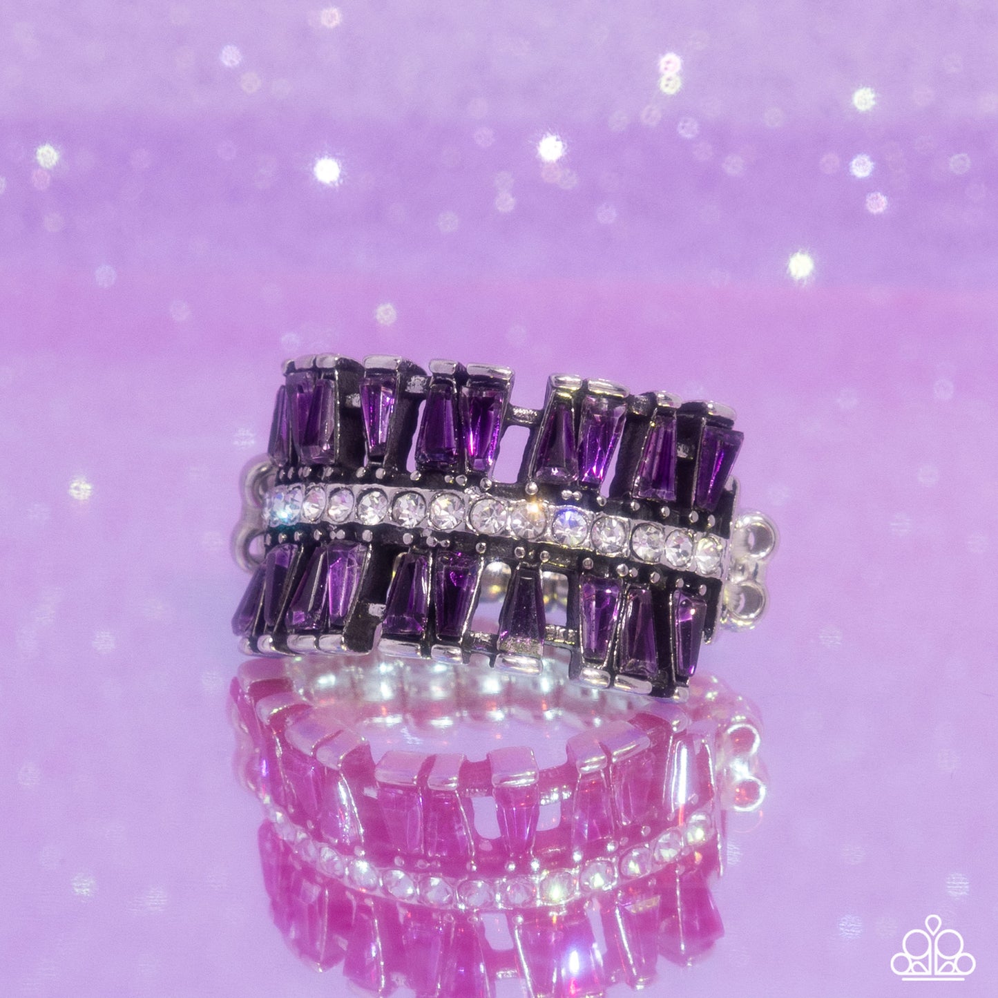 Staggering Stacks - Purple Ring - Paparazzi Accessories