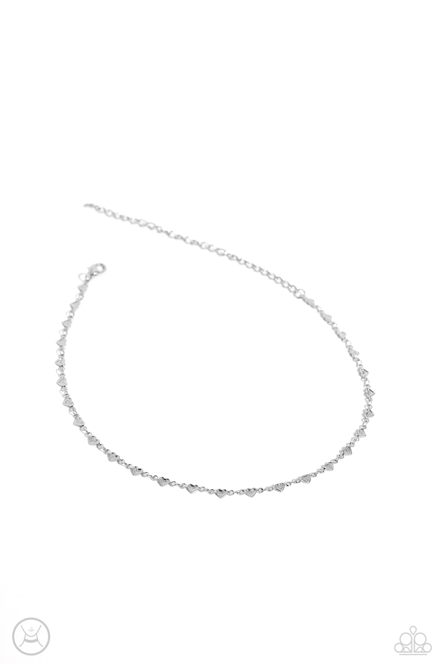Cupid Catwalk - Silver Hearts Choker Necklace - Paparazzi Accessories