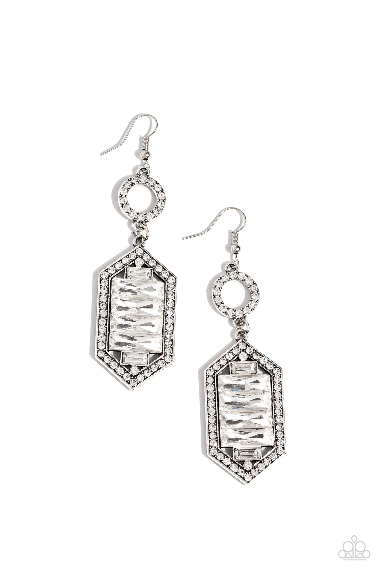 Combustible Craving - White Fishhook Earrings - Paparazzi Accessories