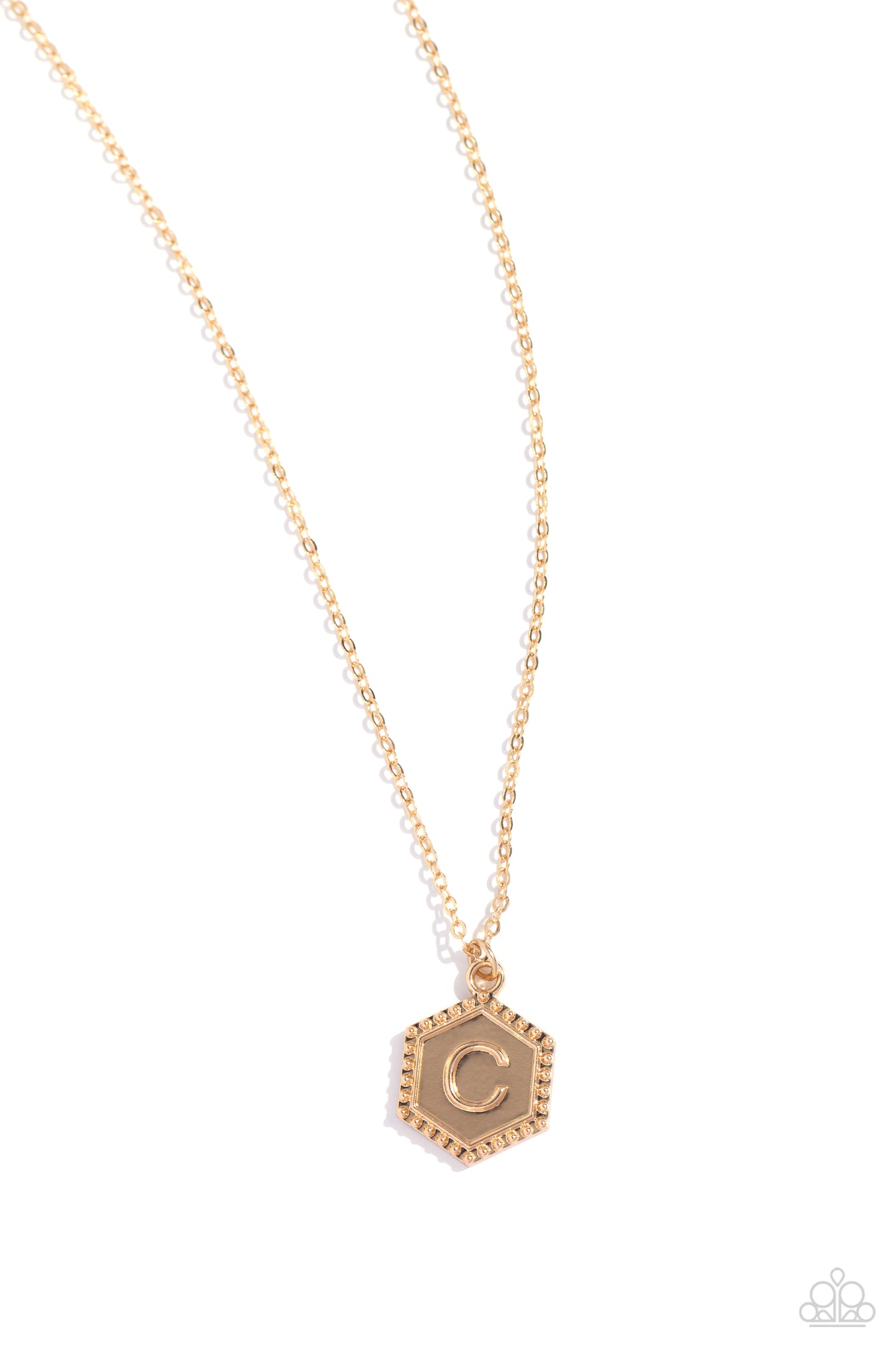 Emblematic Elegance - Gold - C - Initial Necklace - Paparazzi Accessories