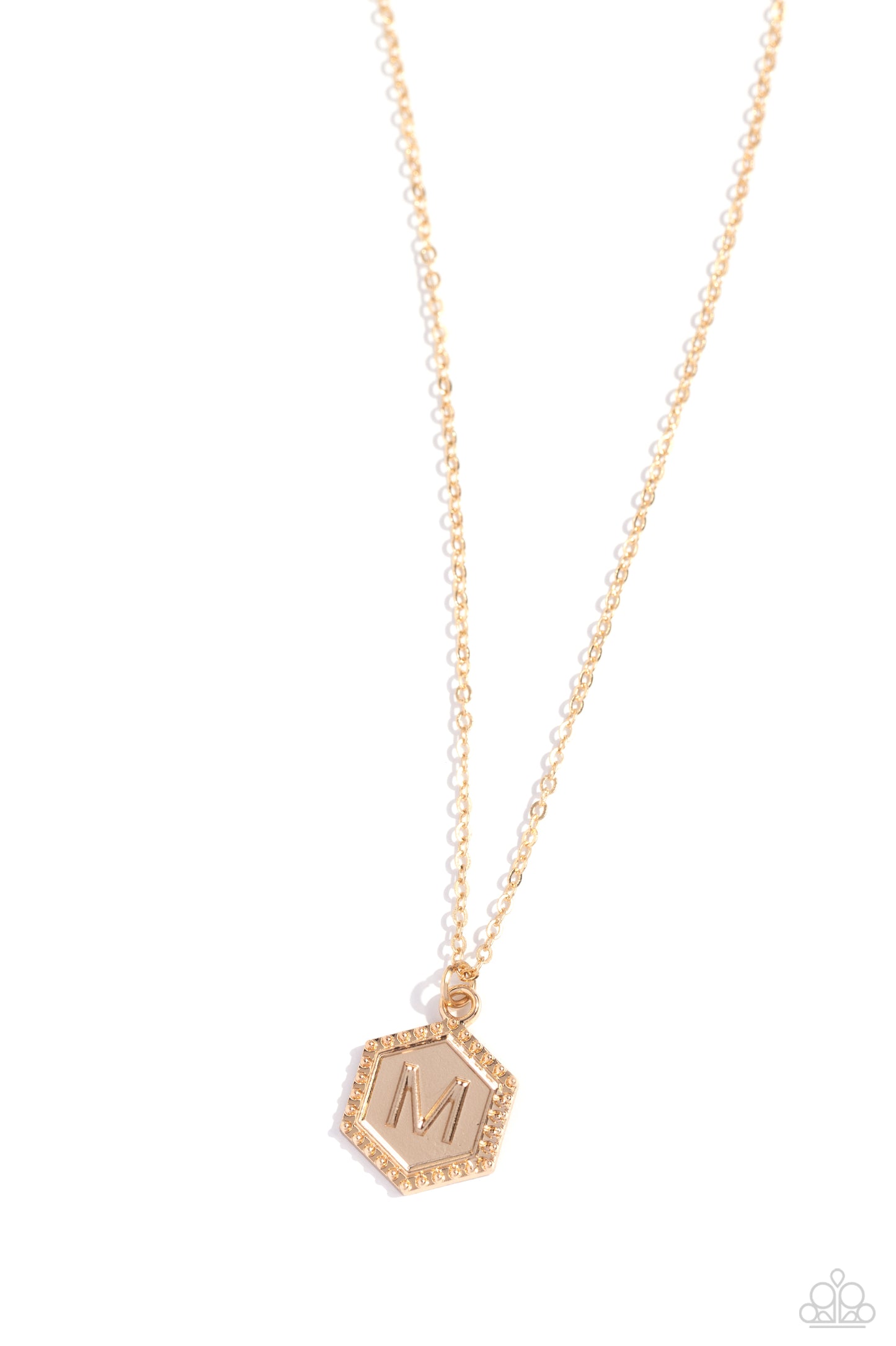 Emblematic Elegance - Gold - M - Initial Necklace - Paparazzi Accessories