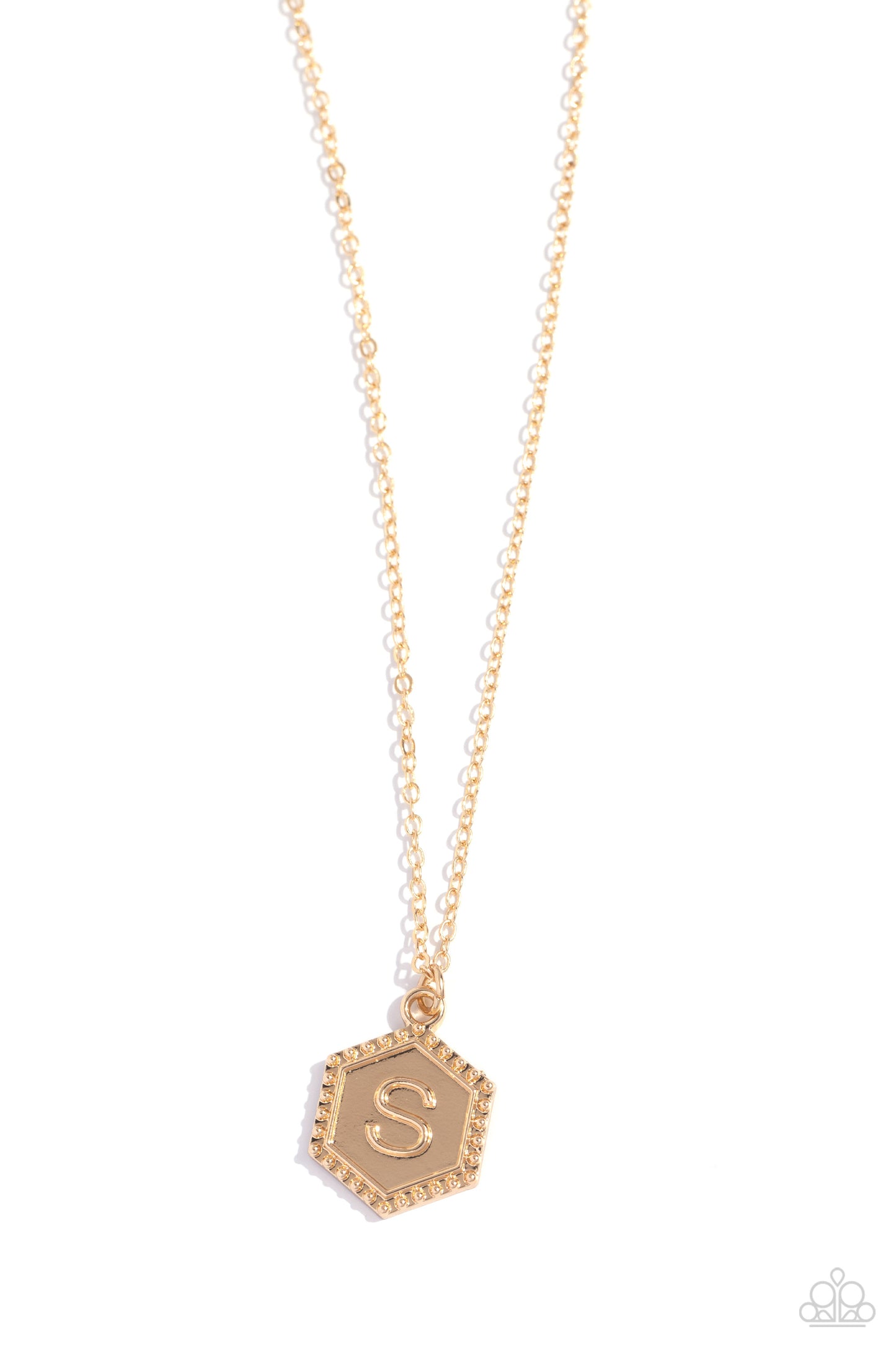 Emblematic Elegance - Gold - S - Initial Necklace - Paparazzi Accessories