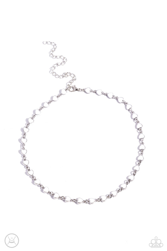 Dancing Dalliance - White Choker Necklace - Paparazzi Accessories