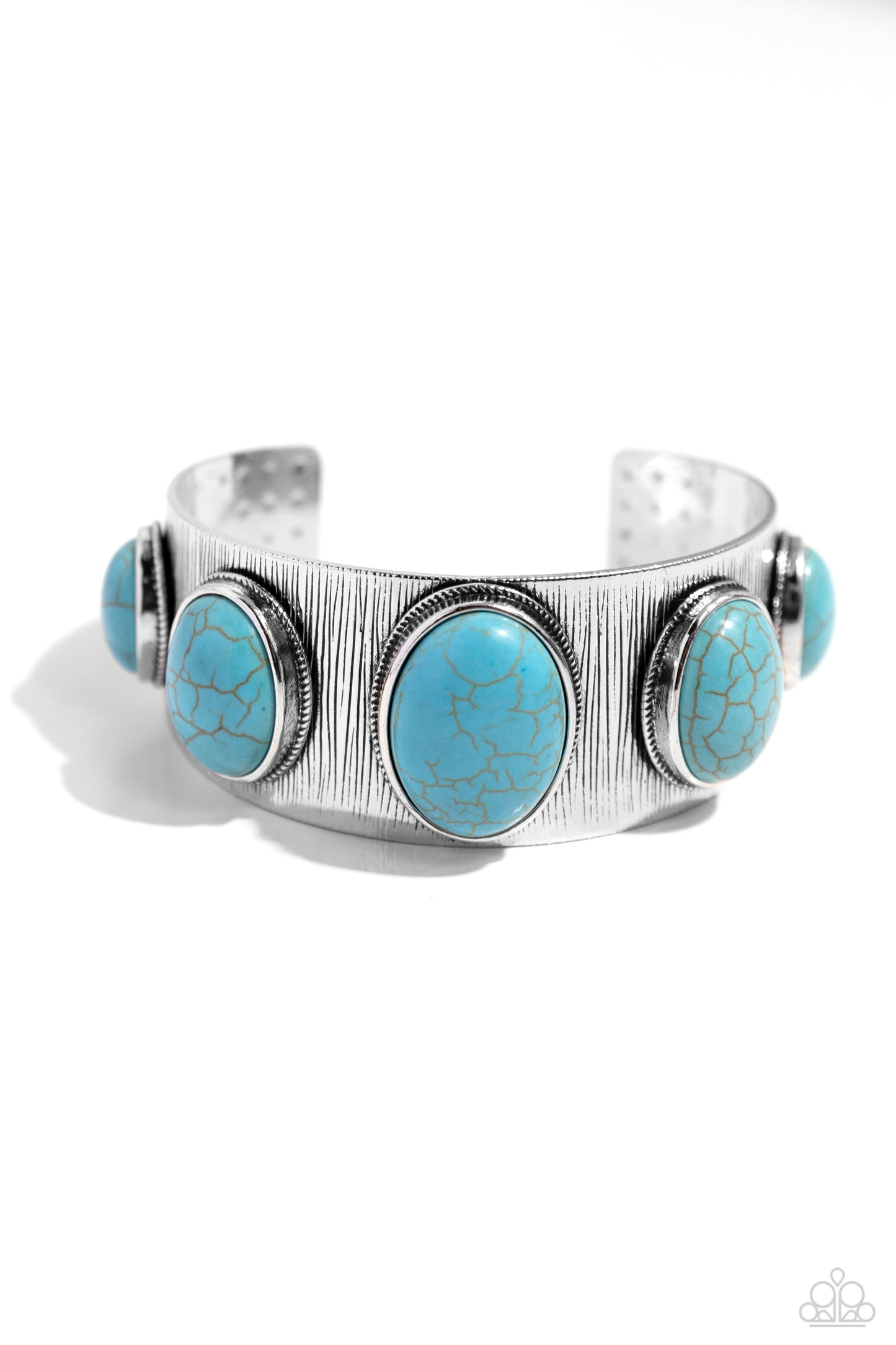 Earthy Echo - Blue Cuff Bracelet - Paparazzi Accessories