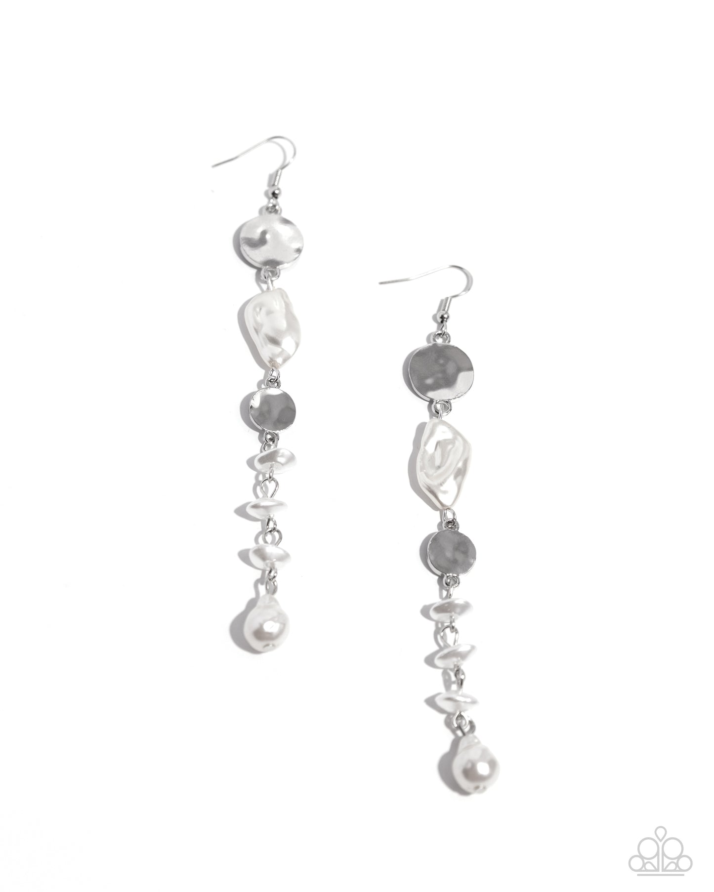 Cosmopolitan Chic - White Fishhook Earrings - Paparazzi Accessories