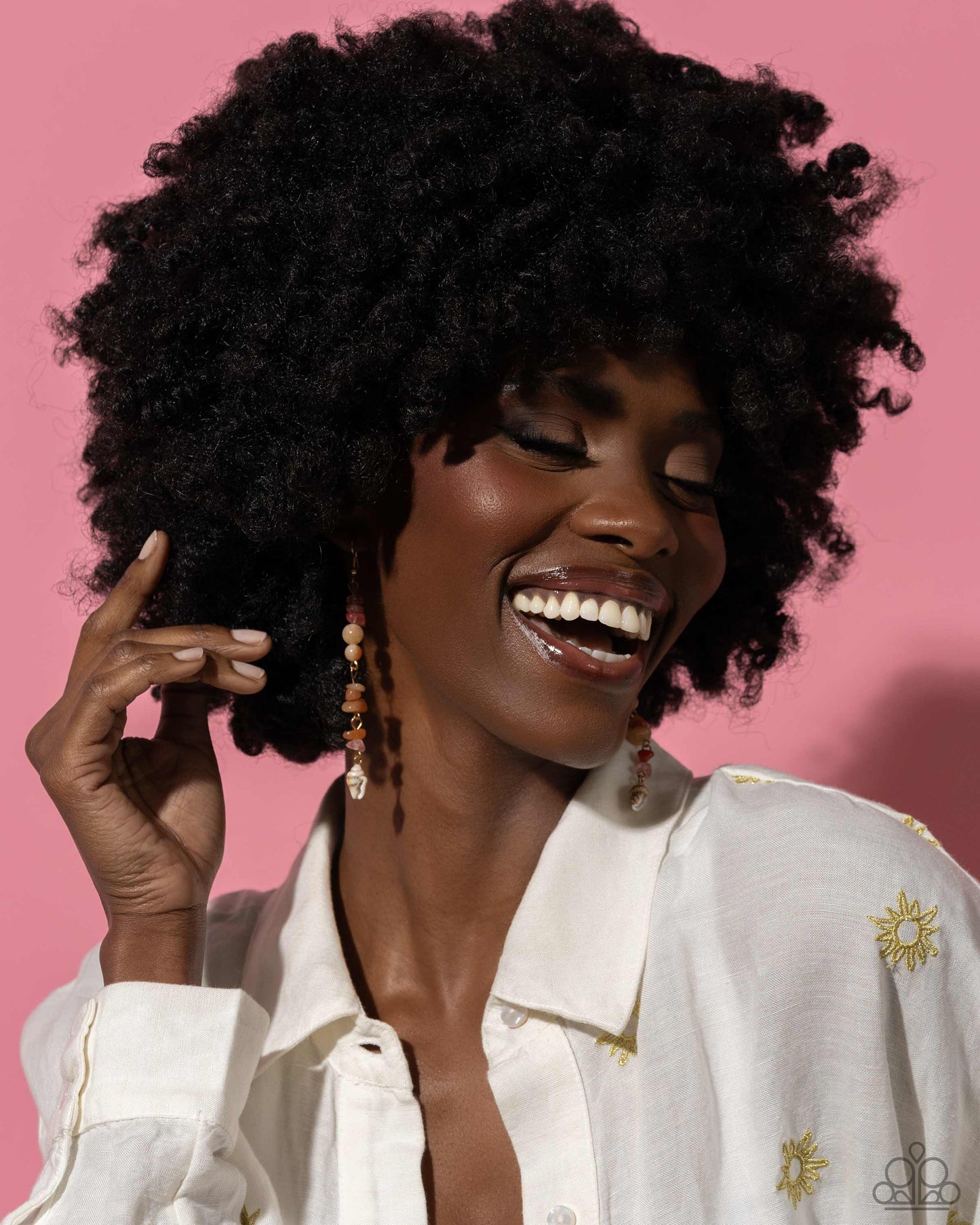 Game of STONES - Orange Fishhook Earrings - Paparazzi Accessories