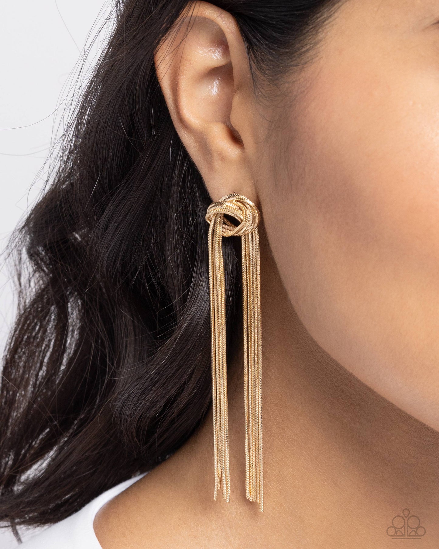 All STRANDS On Deck - Gold Tassel Earrings - Paparazzi Accessories