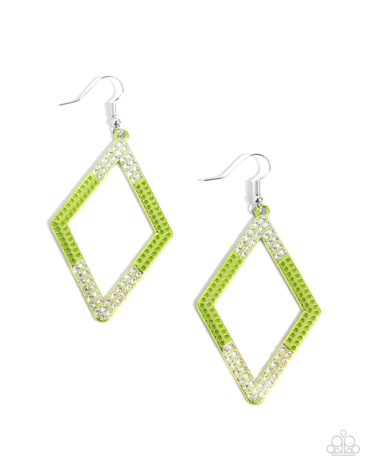 Eloquently Edgy - Green Dipped Metal Fishhook Earrings - Paparazzi Accessories