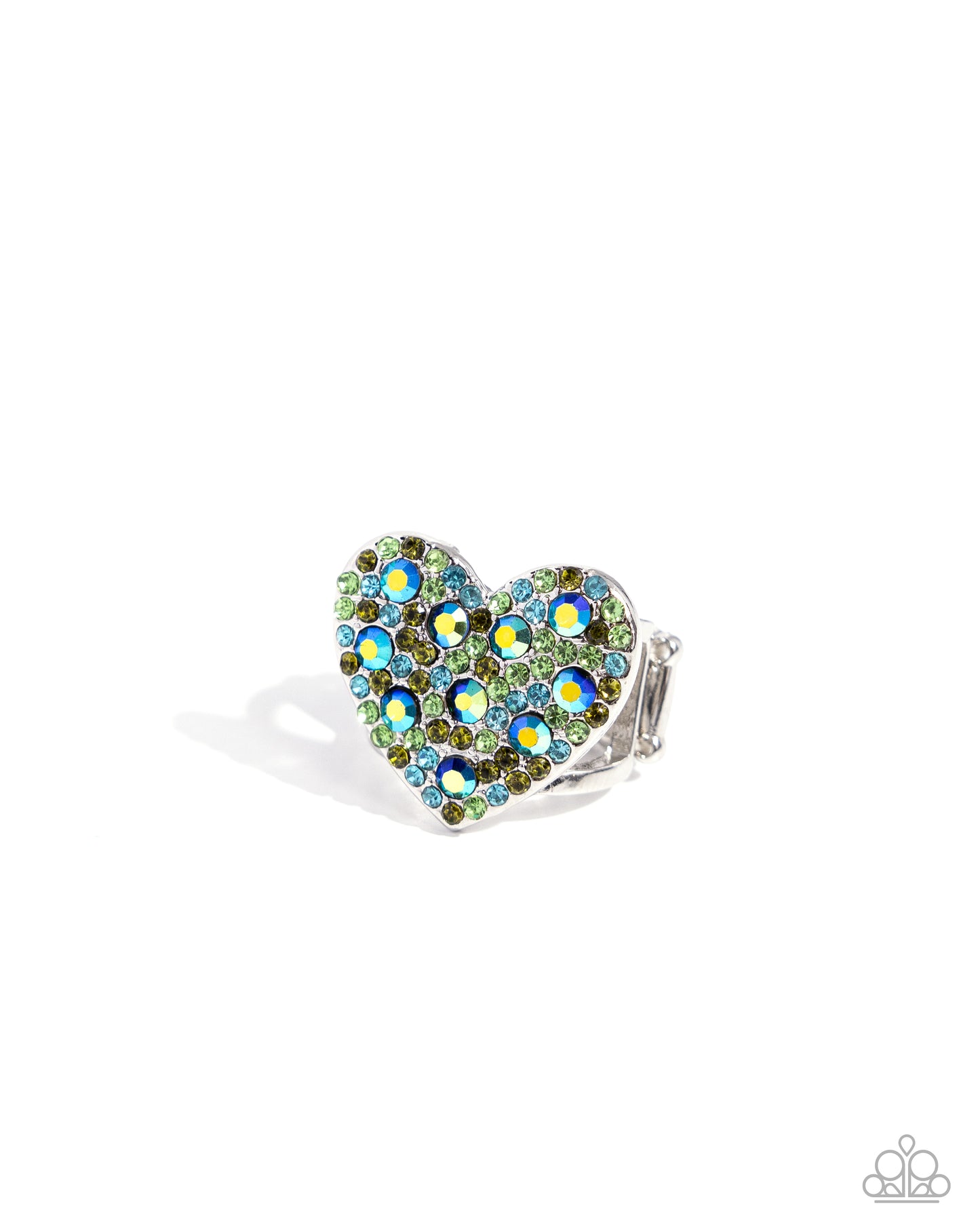 Extra Embellishment - Green Heart Ring - Paparazzi Accessories