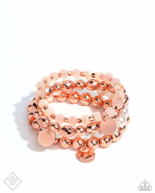 Dawn Demonstration - Copper Stretchy Bracelet - Paparazzi Accessories