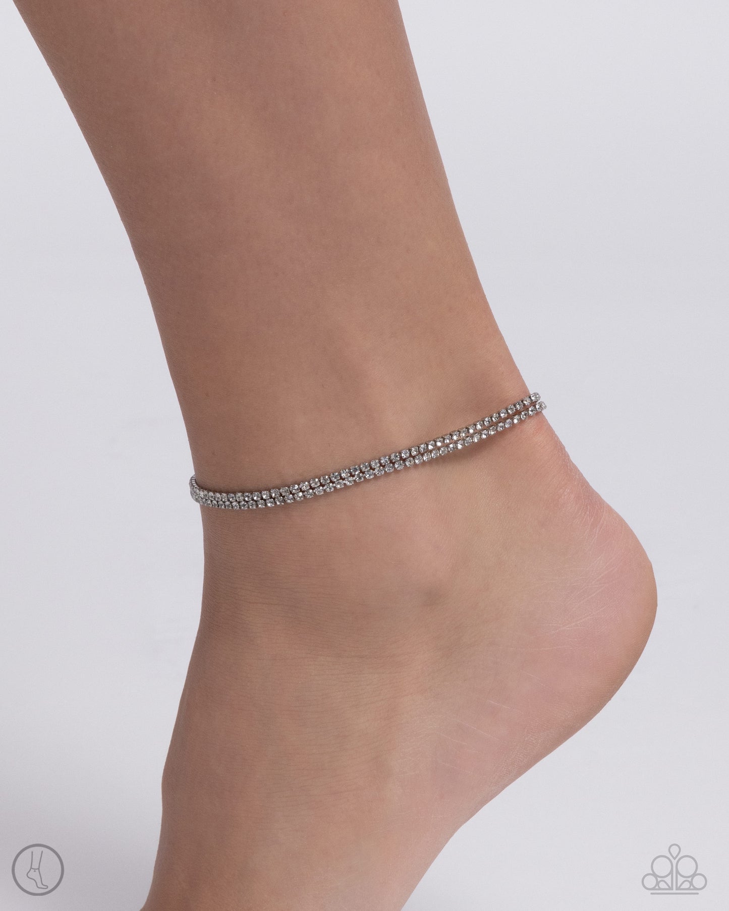 Dainty Declaration - White Clasp Anklet - Paparazzi Accessories