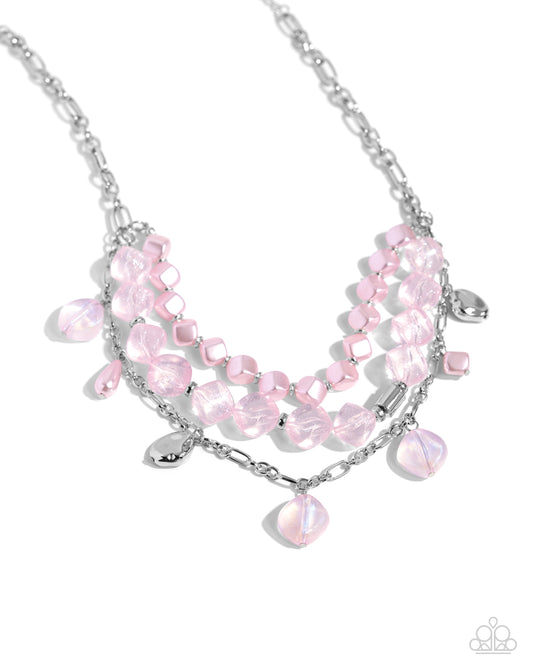Cubed Cameo - Pink Necklace - Paparazzi Accessories