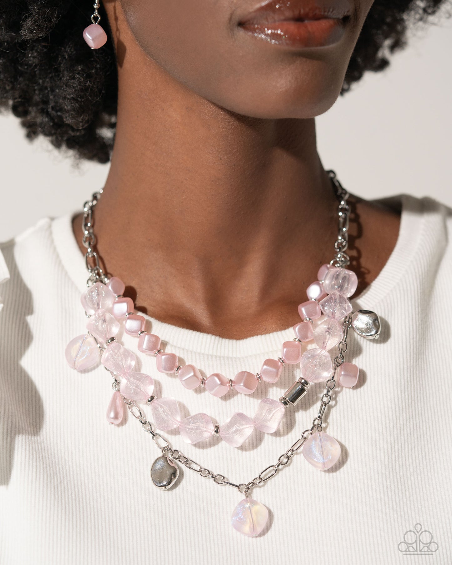 Cubed Cameo - Pink Necklace - Paparazzi Accessories