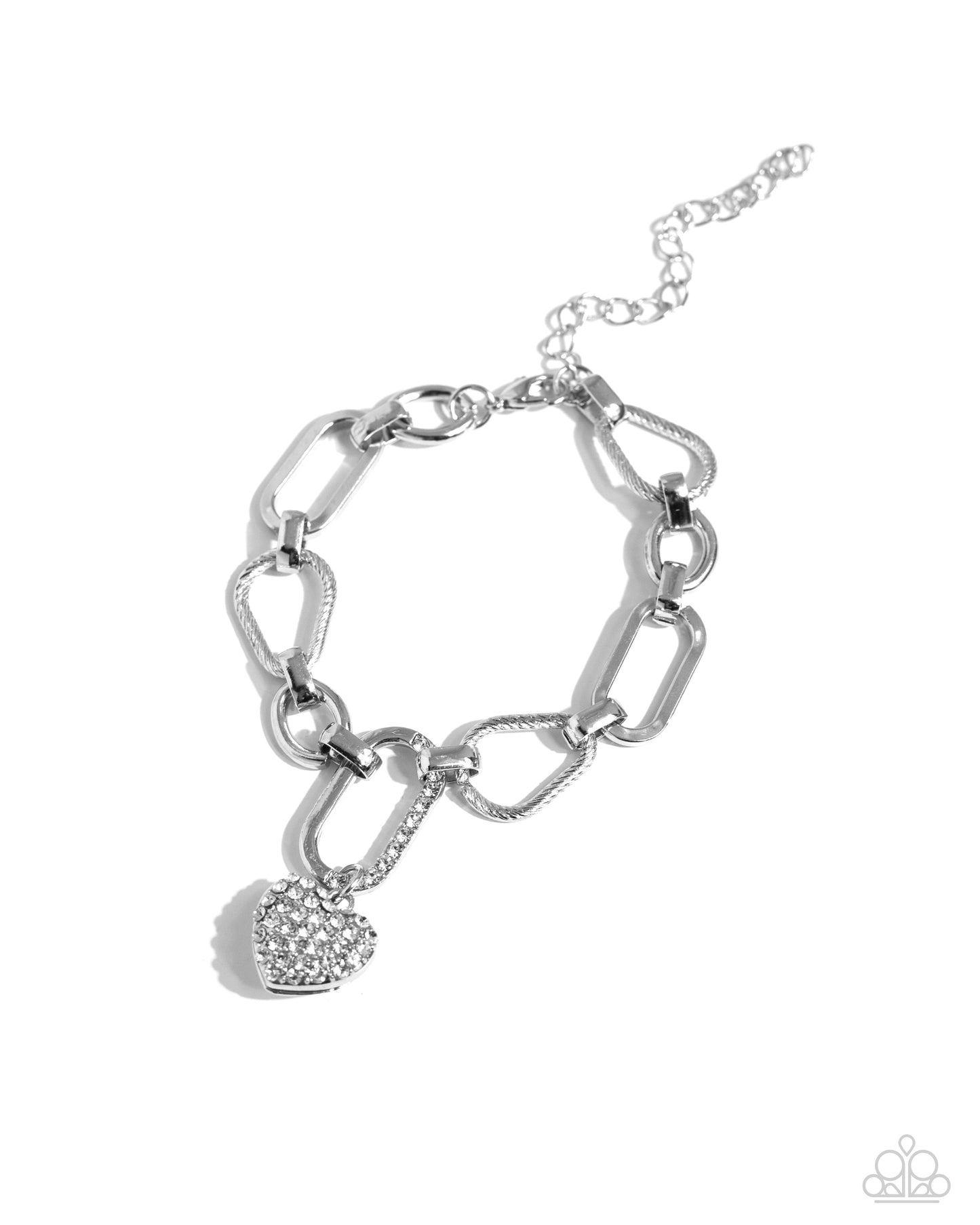 HEART Director - White Clasp Bracelet - Paparazzi Accessories