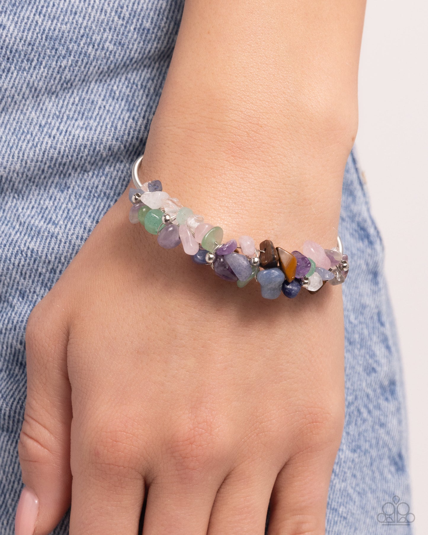 Dainty Deconstruction - Multi Flex Cuff Bracelet - Paparazzi Accessories