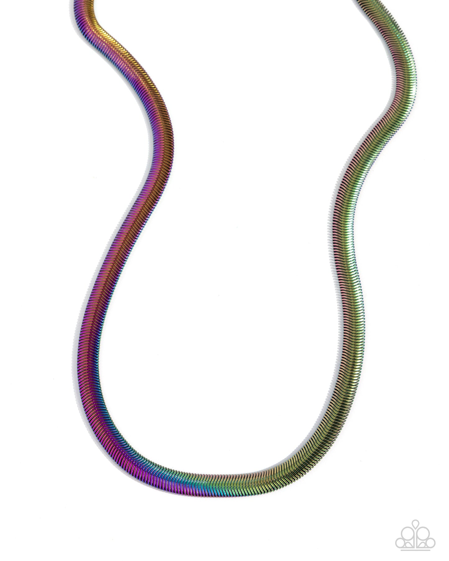 Industrial Index - Multi Oil Spill Dipped Urban Chain - Black Diamond Exclusive - Paparazzi Accessories