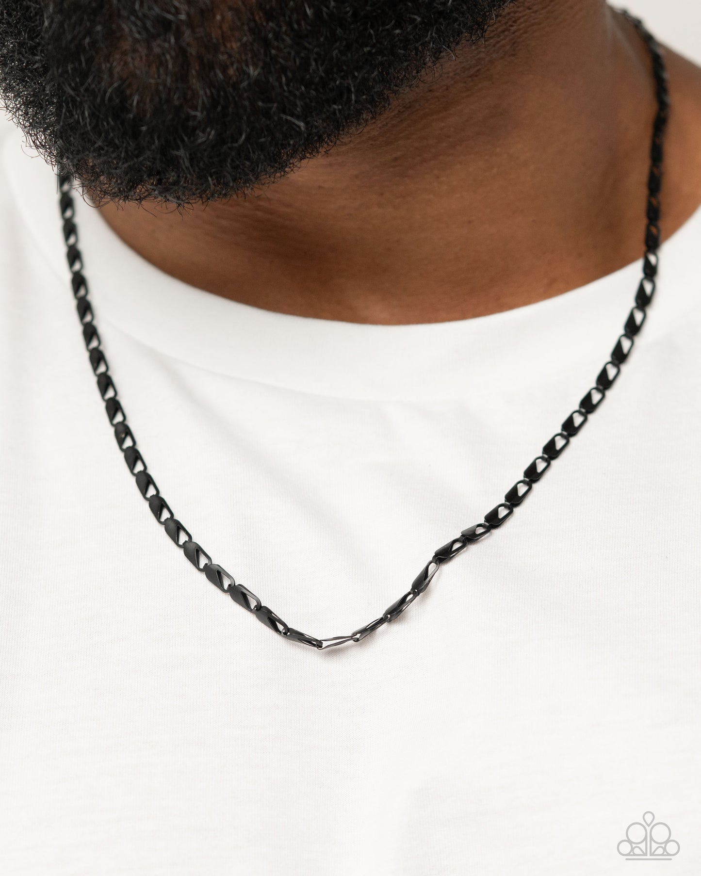 Casually Charged - Black Dipped Metal Chain Urban Necklace - Paparazzi Accessories