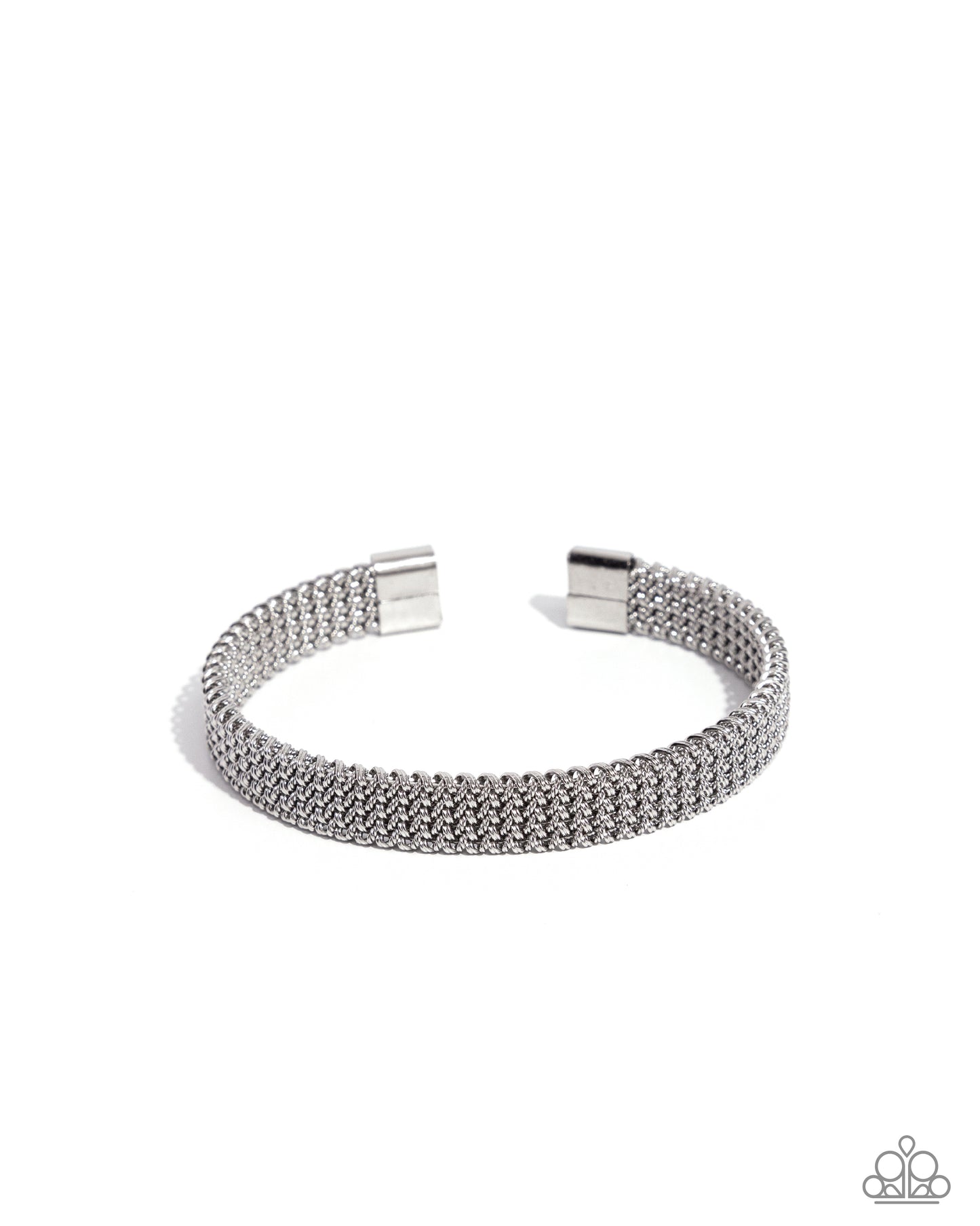 Chain Mail Command - Silver Urban Cuff Bracelet - Paparazzi Accessories