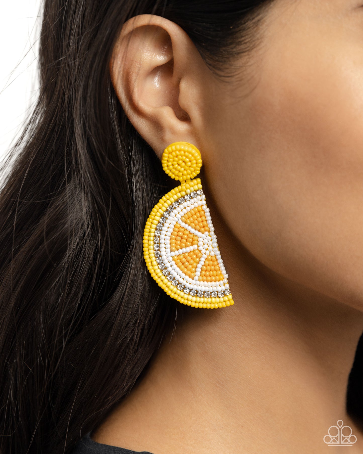 Lemon Leader - Yellow Seed Bead Post Earrings - Paparazzi Accessories